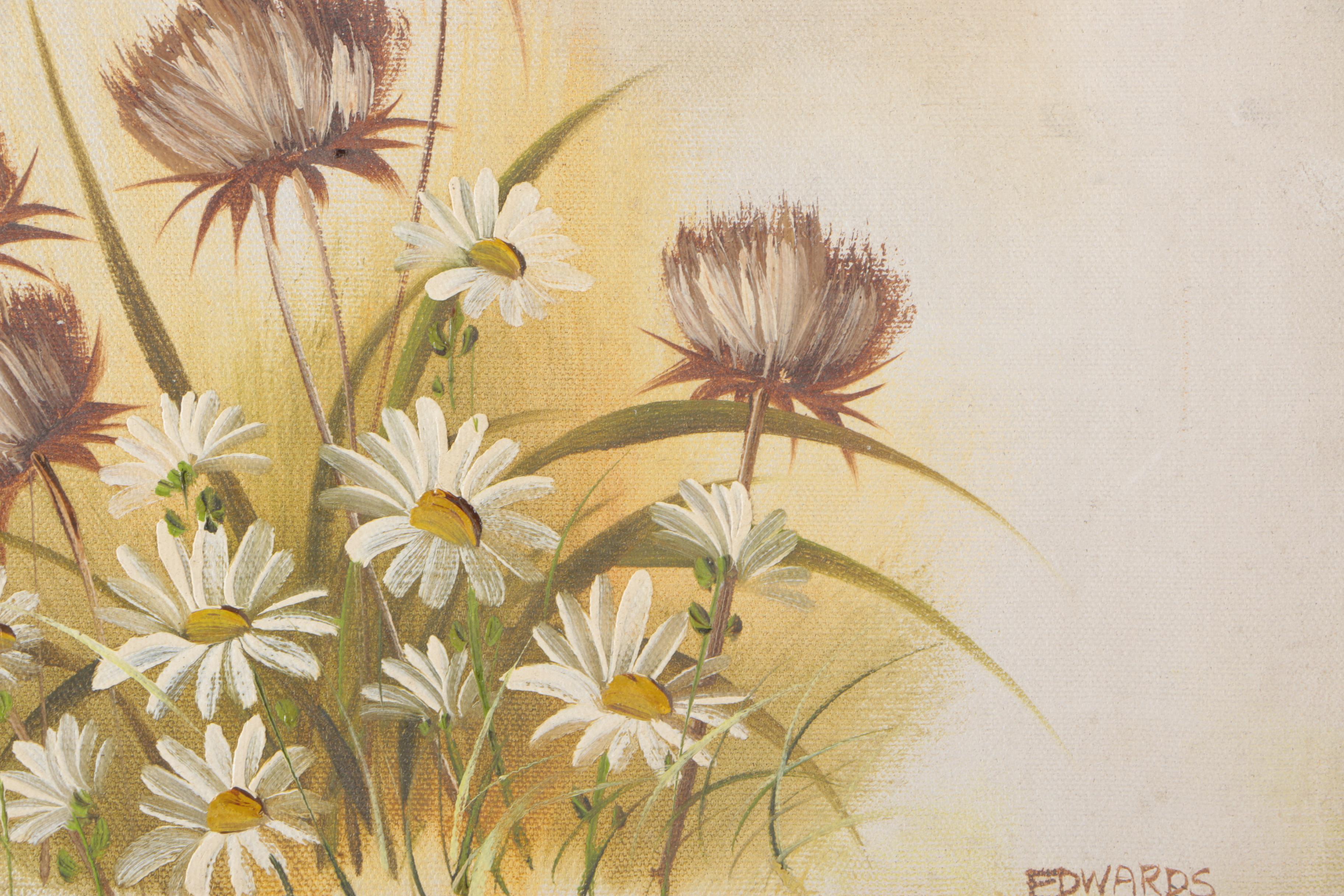 Roberts and Edwards Oil Paintings on Canvas of Flowers