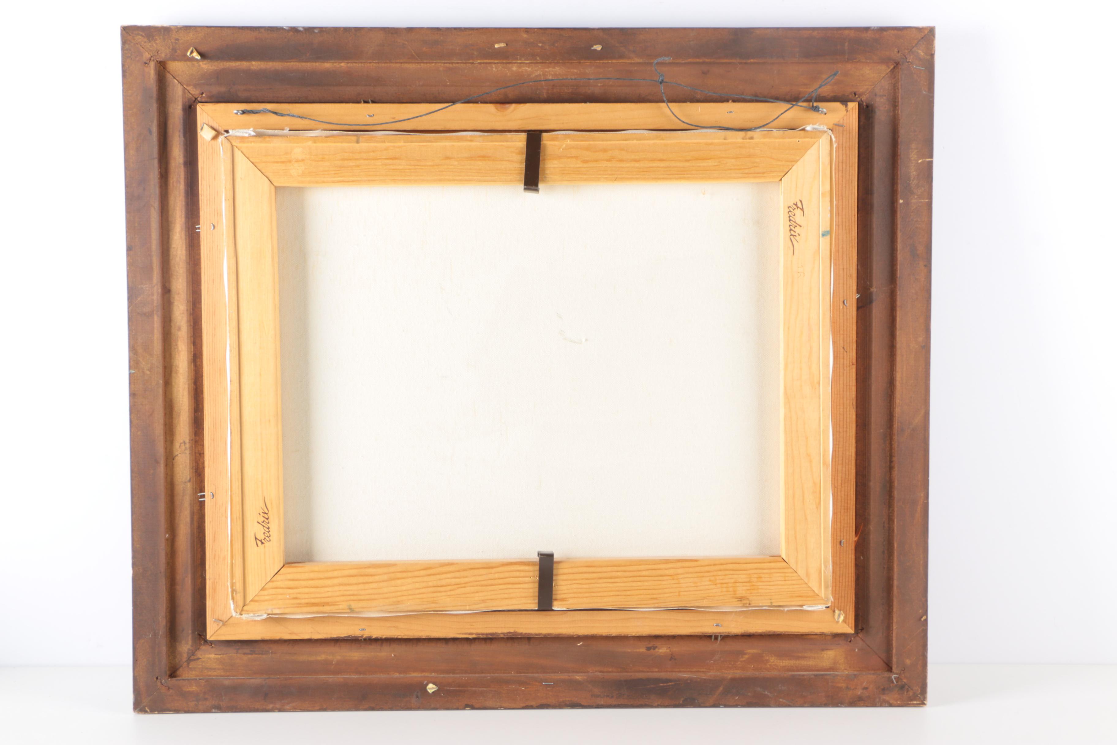 Signed Oil on Canvas of Boat and Boathouse