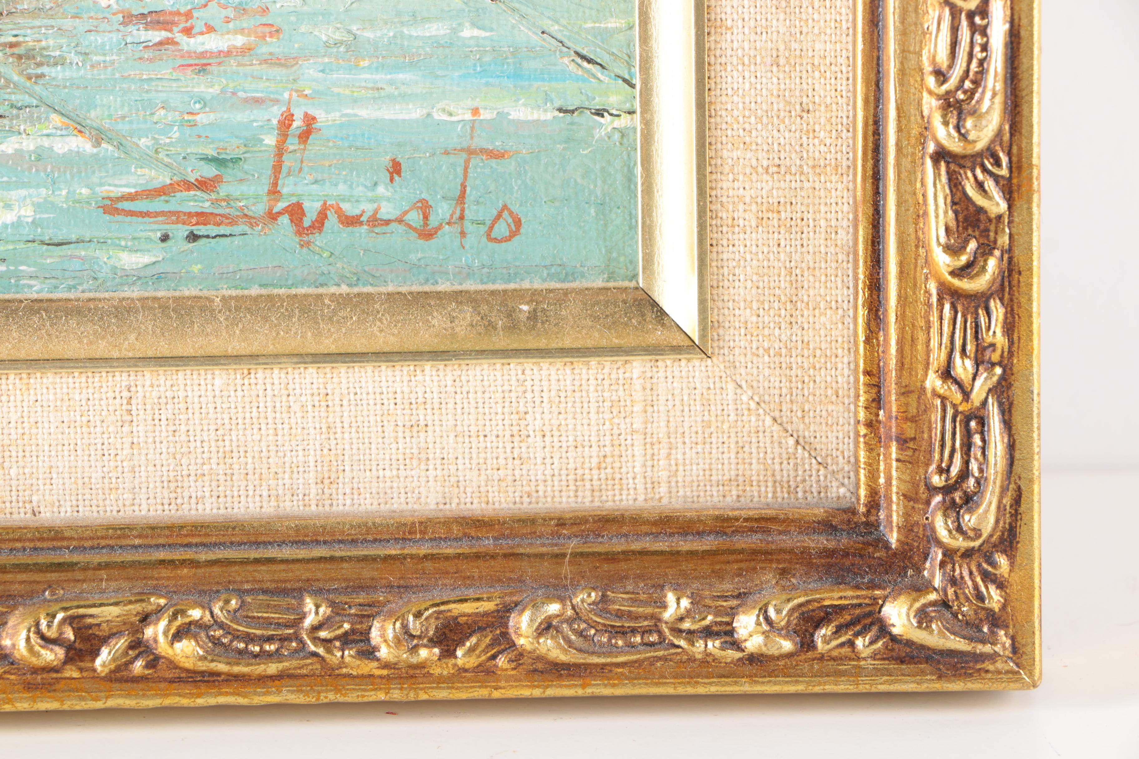 Christo Signed Oil Painting on Canvas