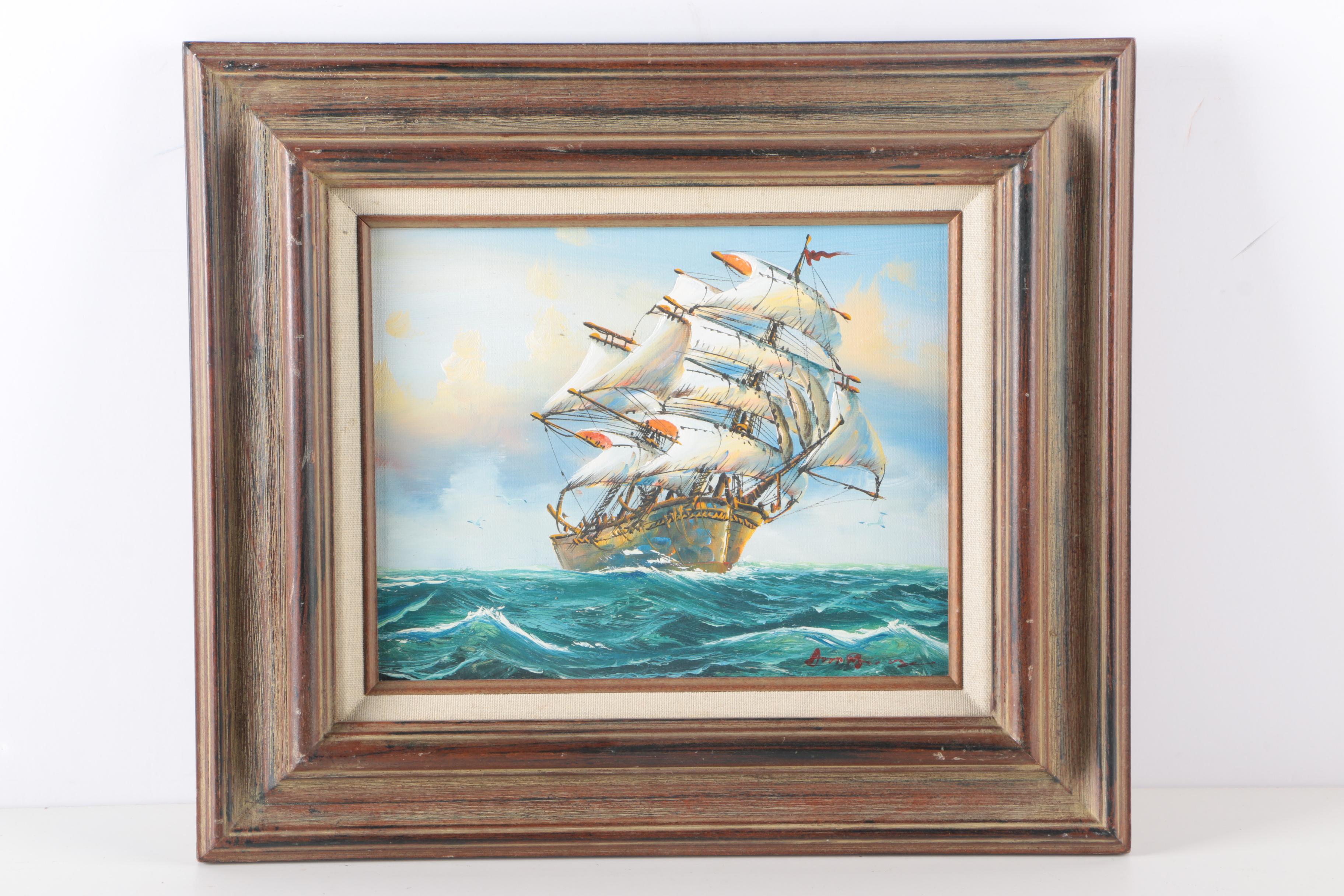 Two Signed Nautical Oil Paintings