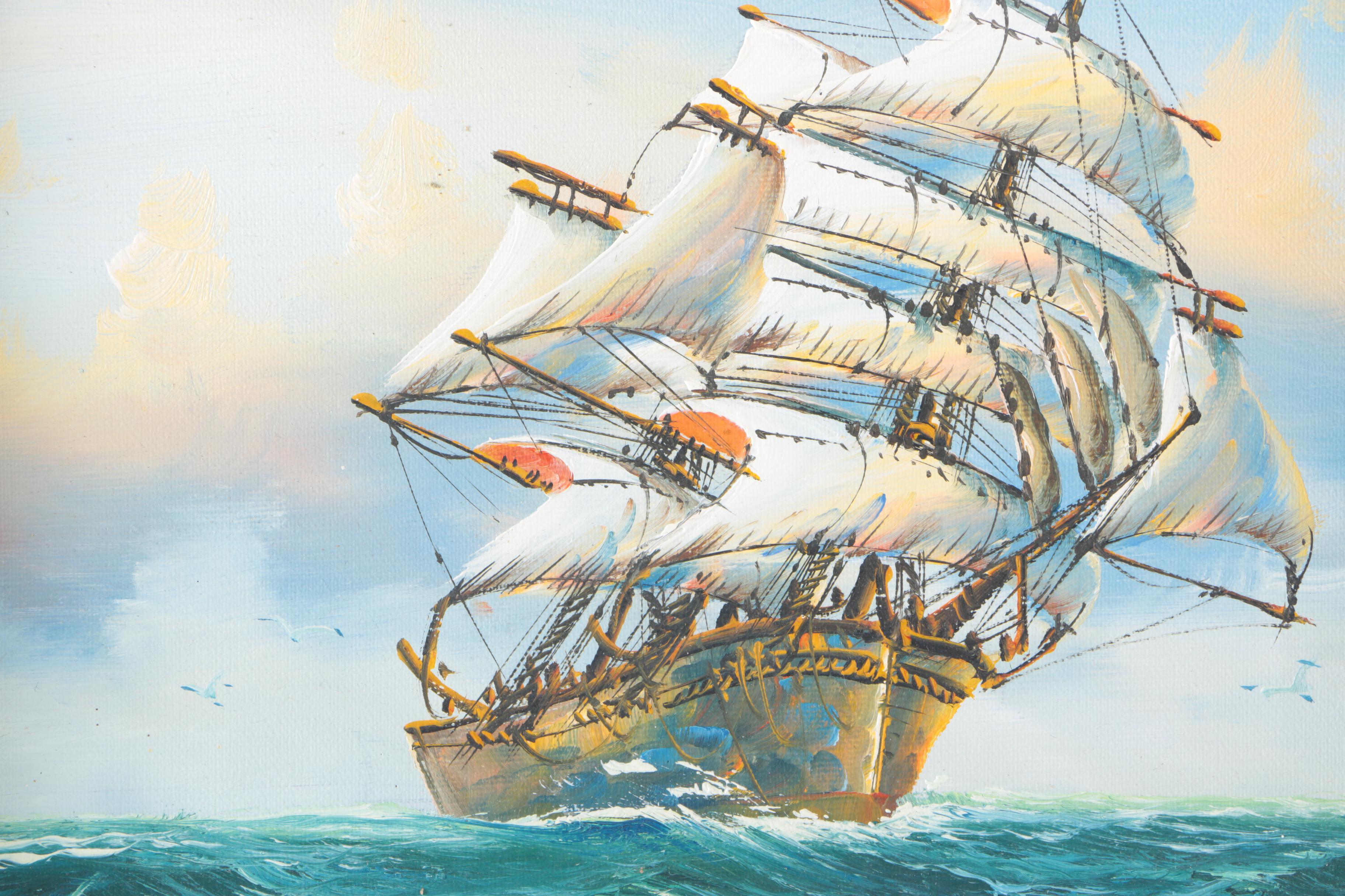 Two Signed Nautical Oil Paintings