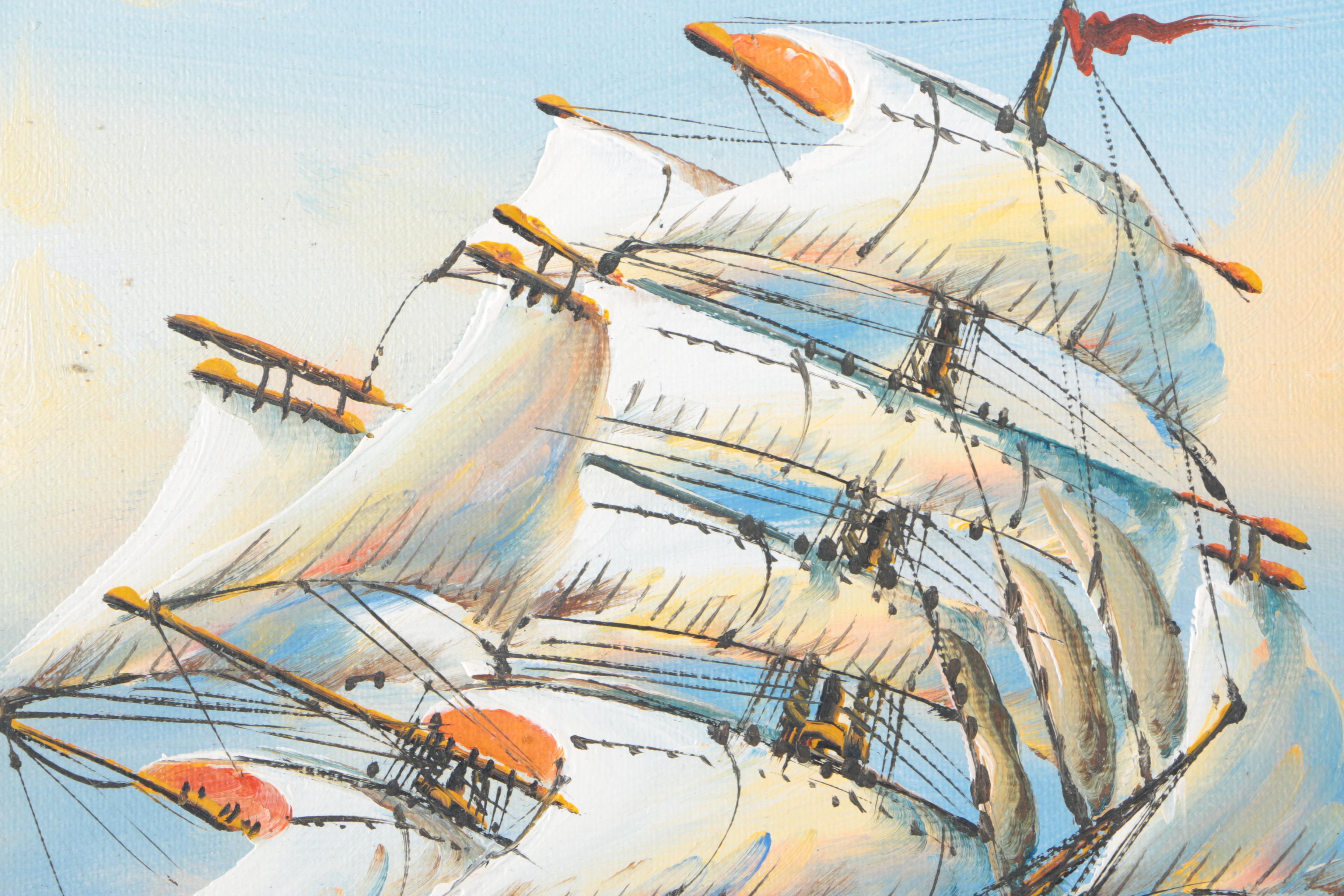 Two Signed Nautical Oil Paintings