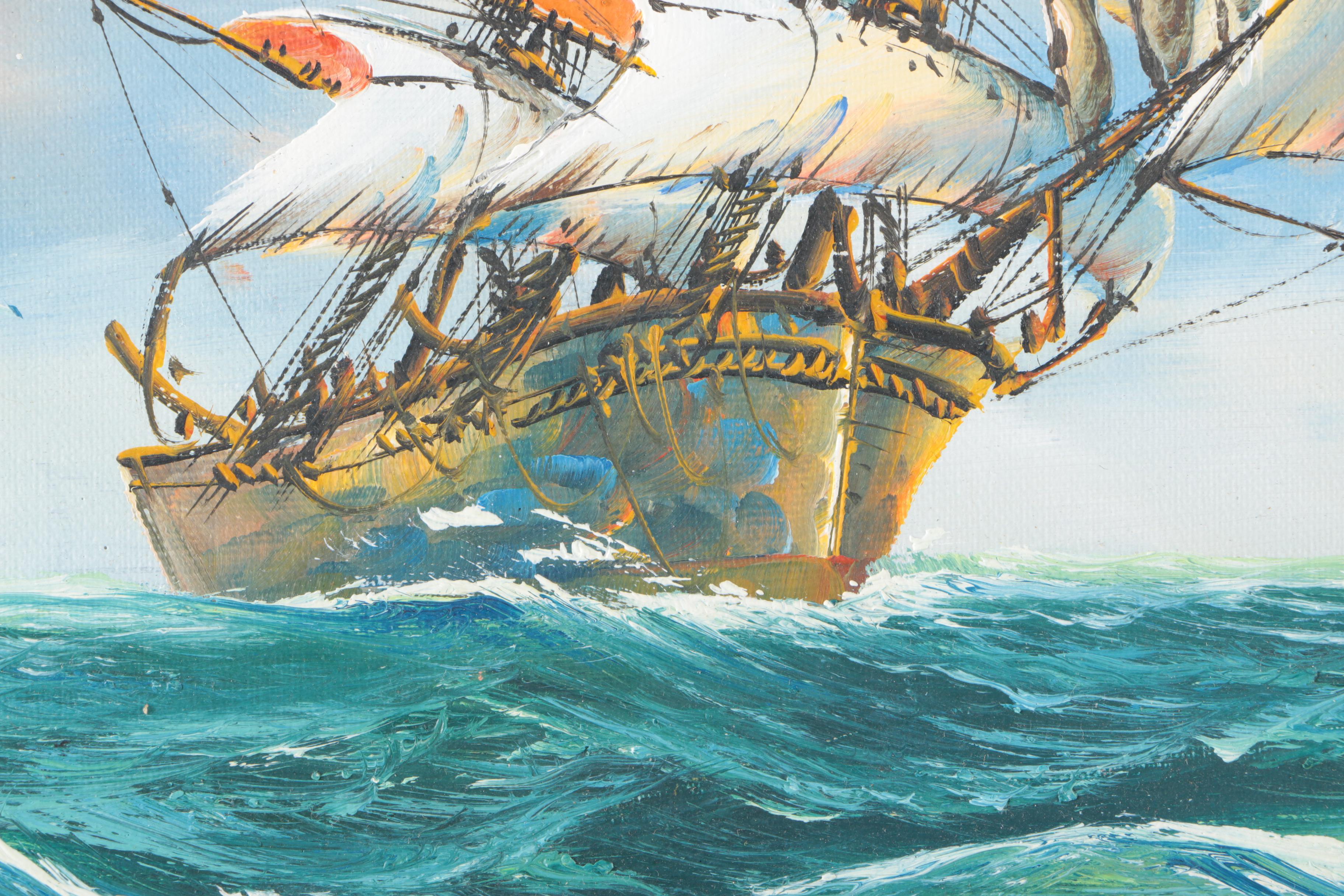 Two Signed Nautical Oil Paintings