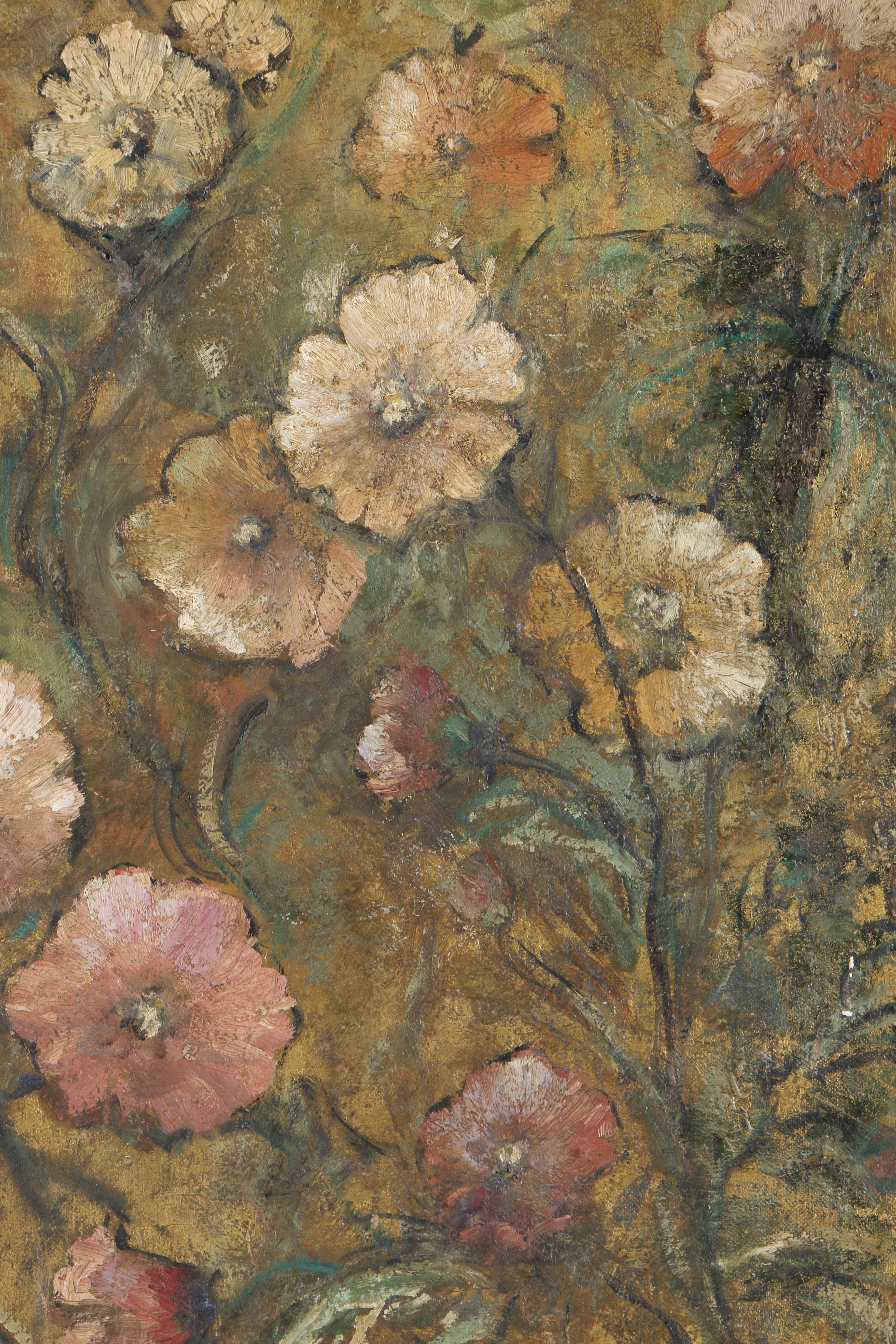 Oil Painting on Canvas Board of Flowers