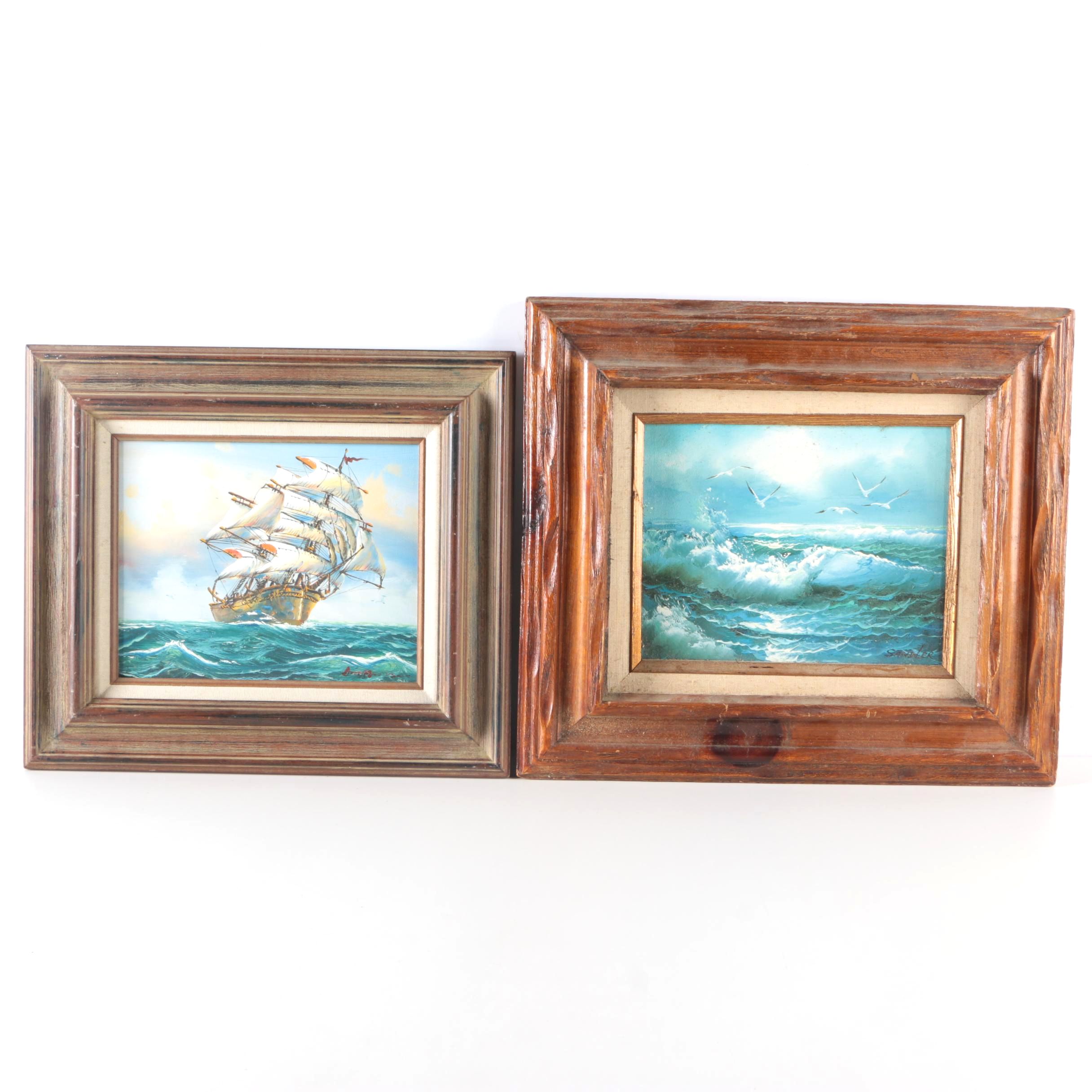 Two Signed Nautical Oil Paintings