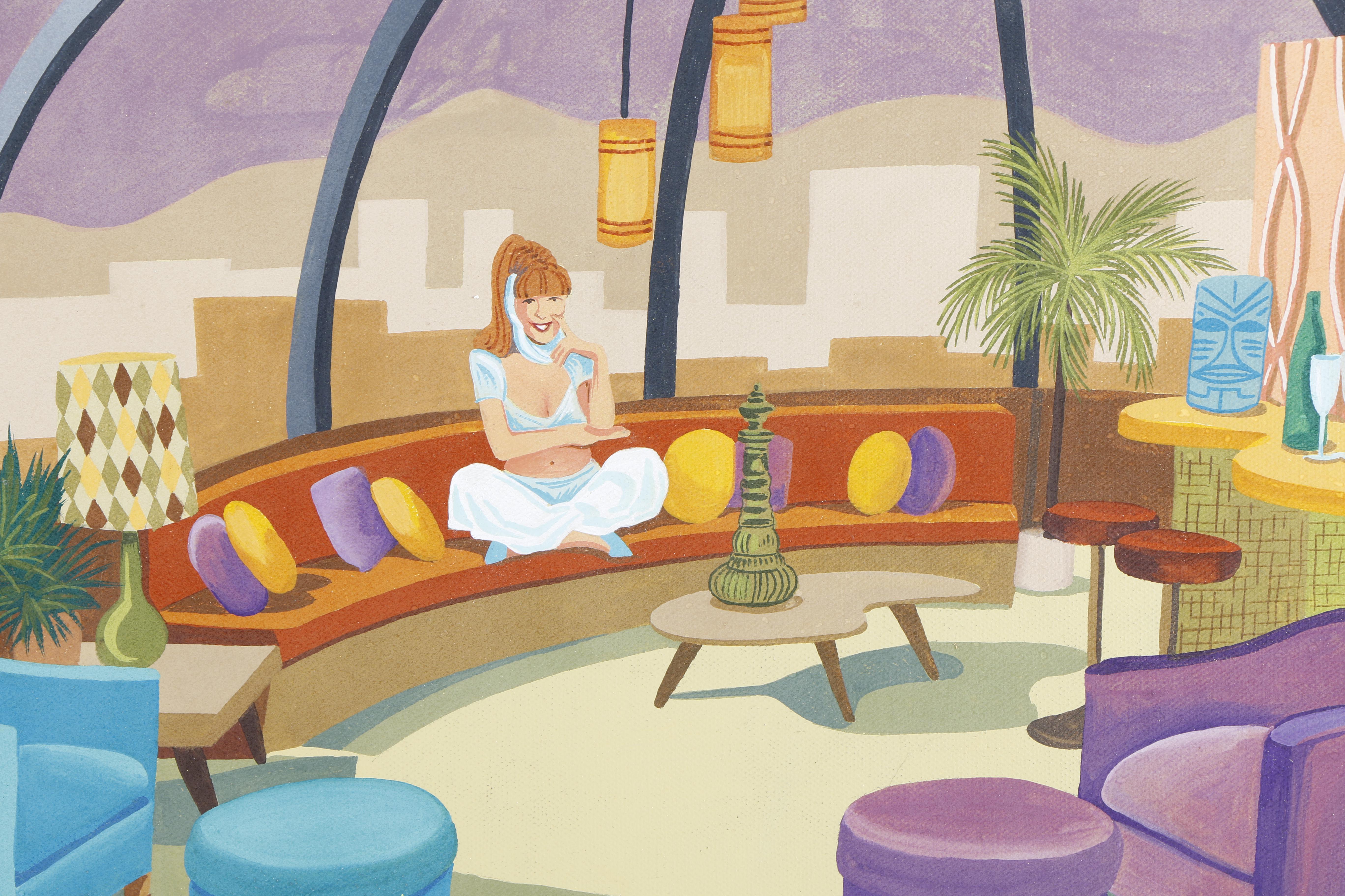 Two Original Retro Paintings by El Gato Gomez and Linda Tillman