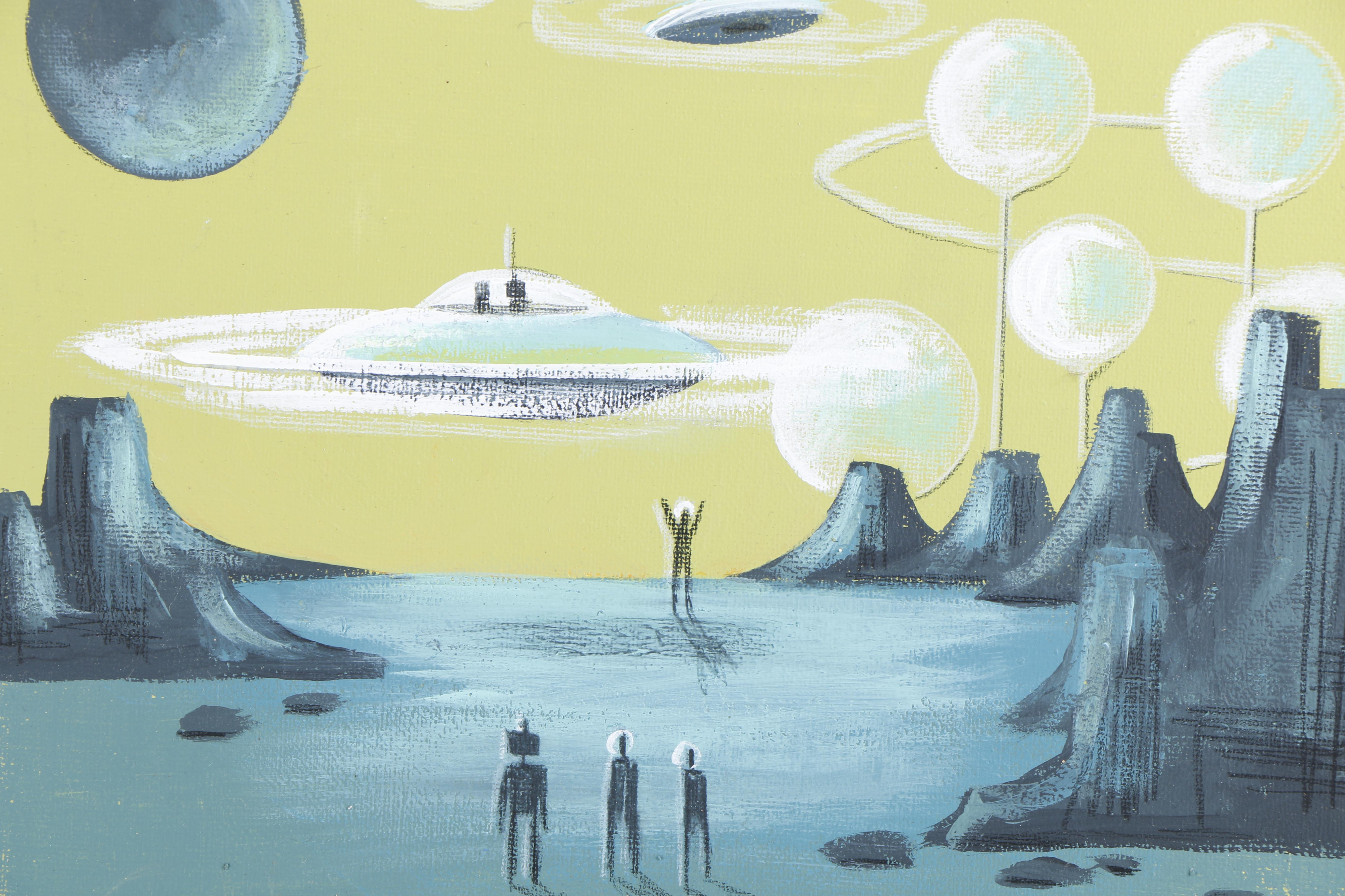 Two Original Retro Paintings by El Gato Gomez and Linda Tillman