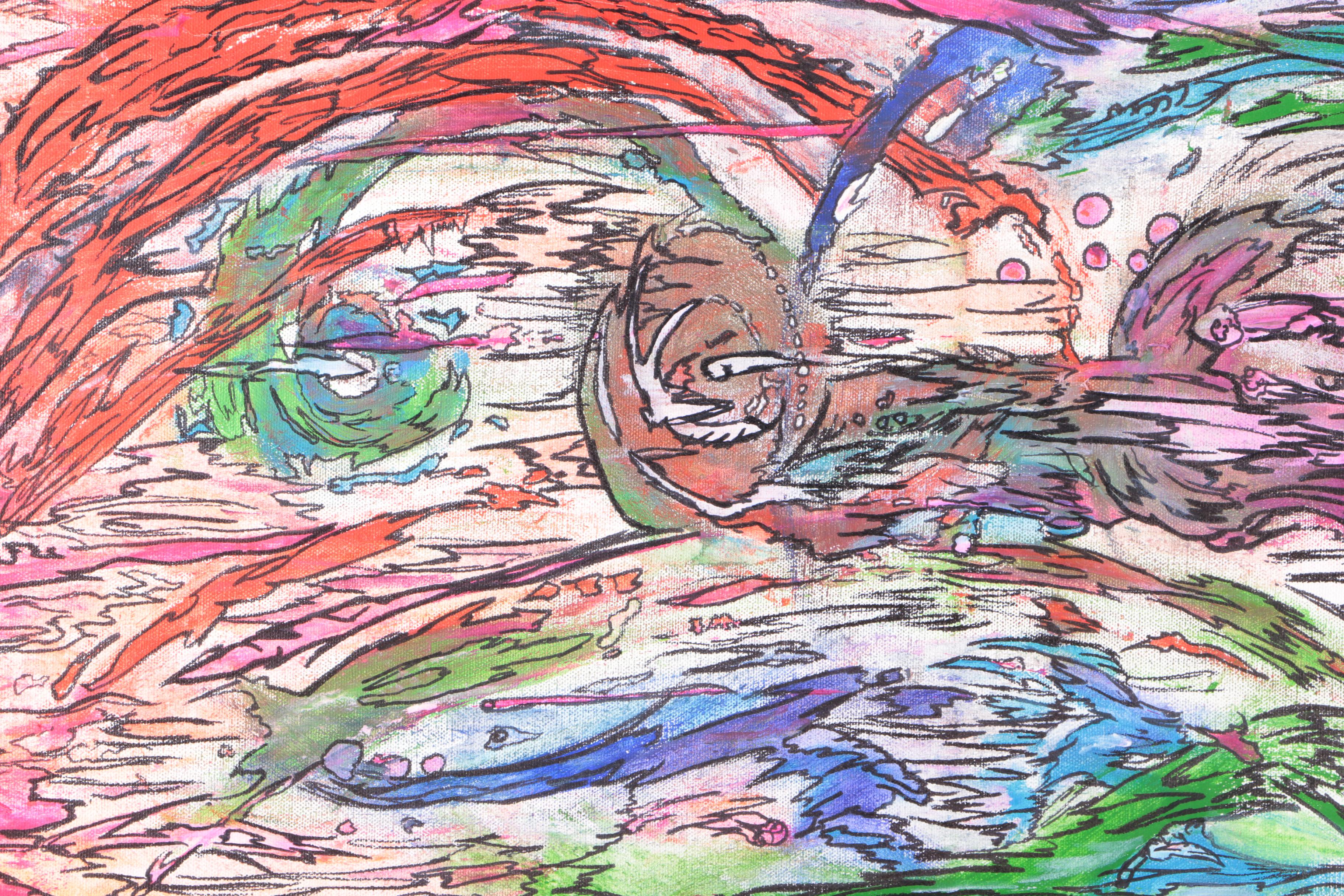 Acrylic Painting on Canvas "Shock Me Awake"