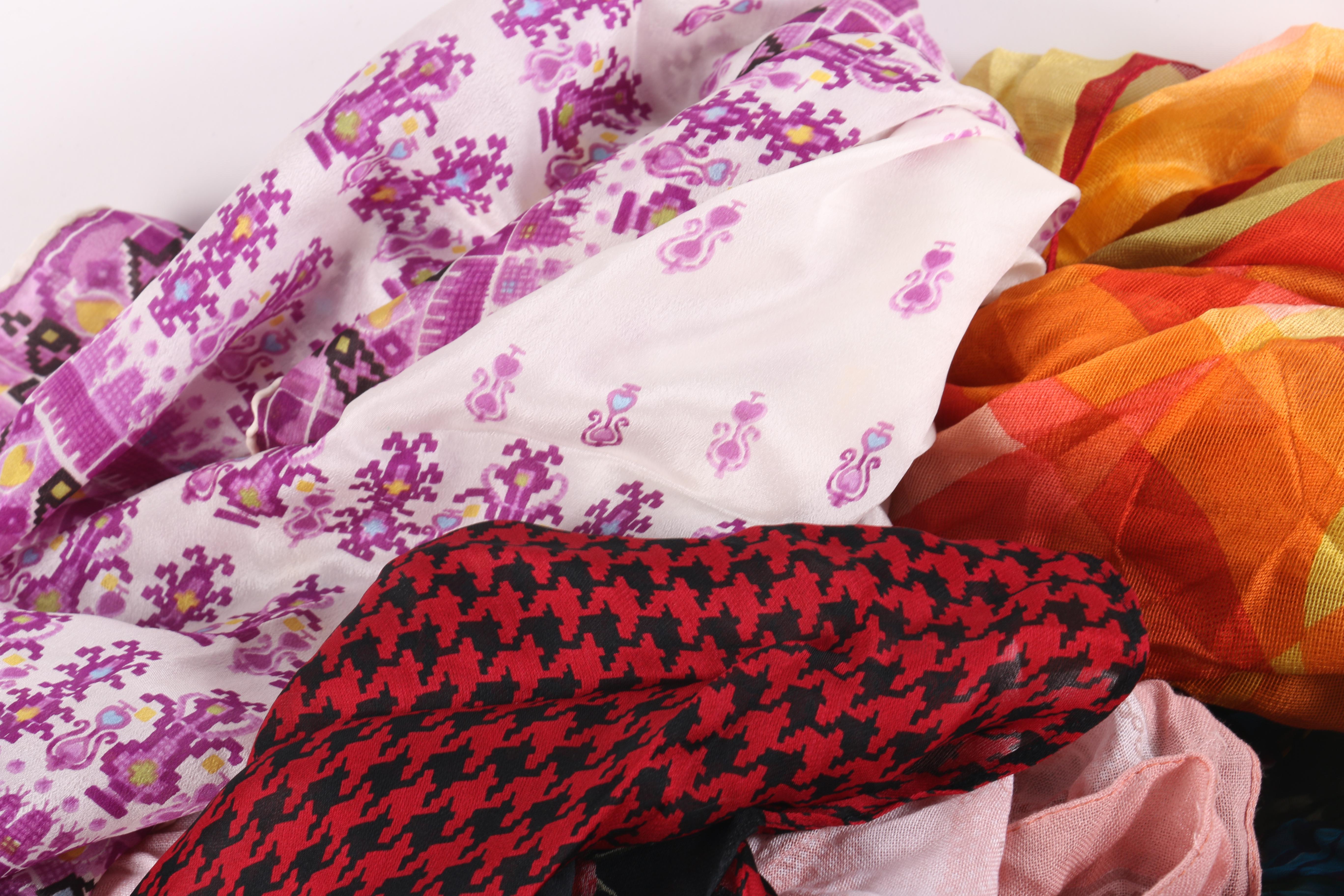 Large Assortment of Textiles and Scarves
