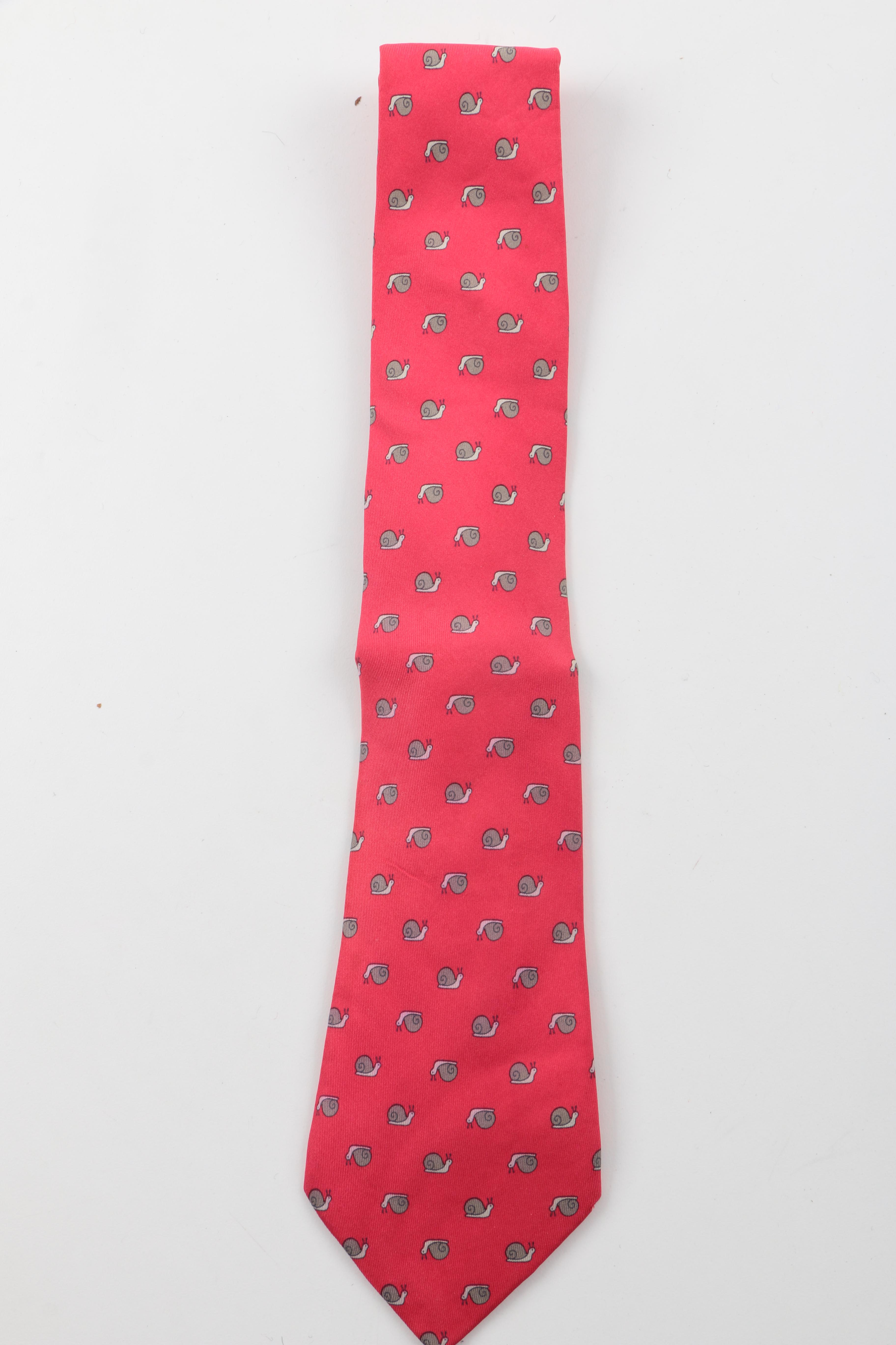 Hermès Snail Print Necktie