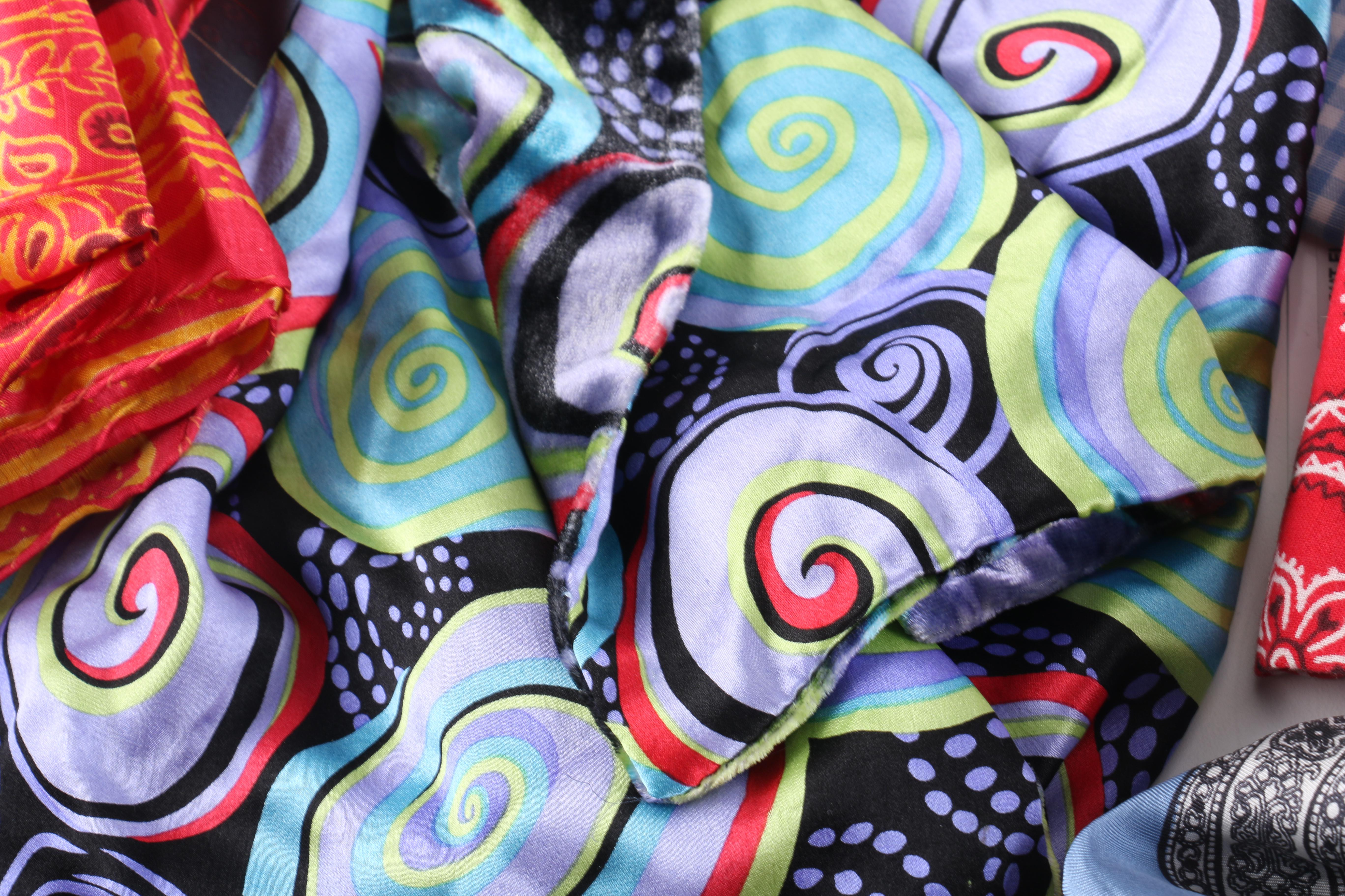 Large Assortment of Textiles and Scarves