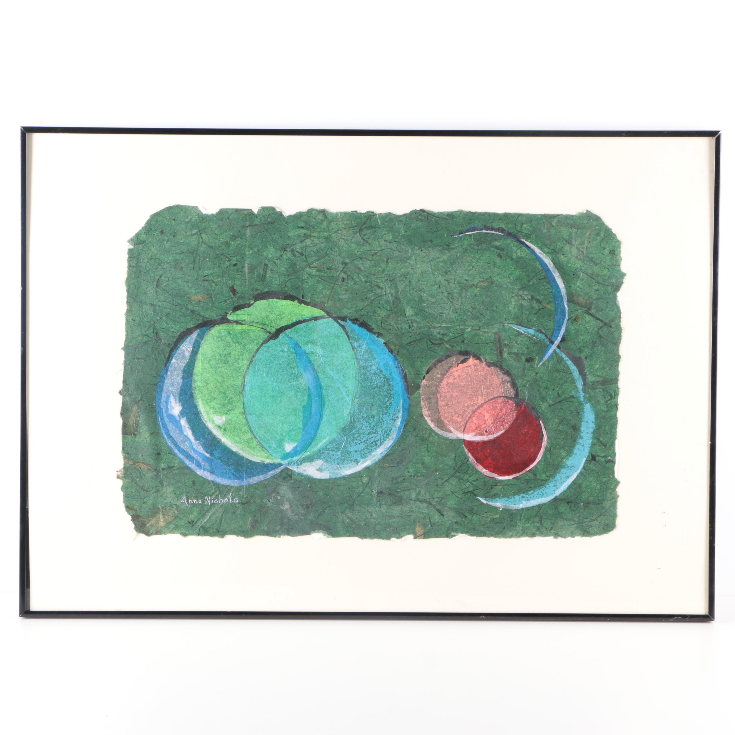 2008 Anna Nichols Paper Collage "Many Moons Ago"