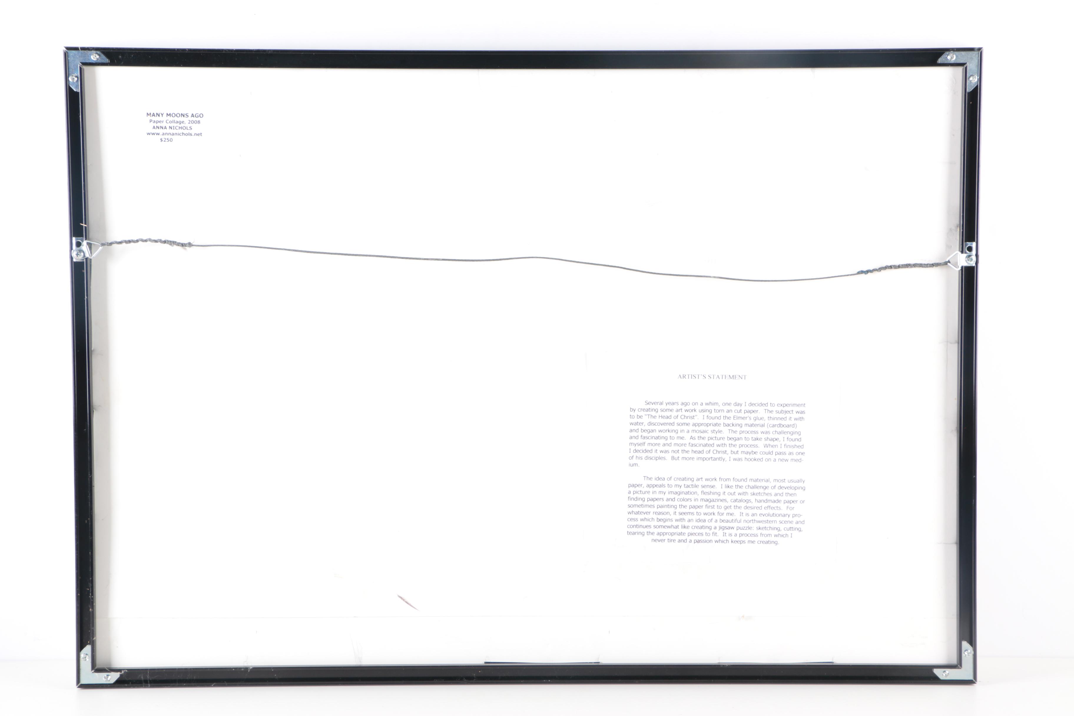 2008 Anna Nichols Paper Collage "Many Moons Ago"