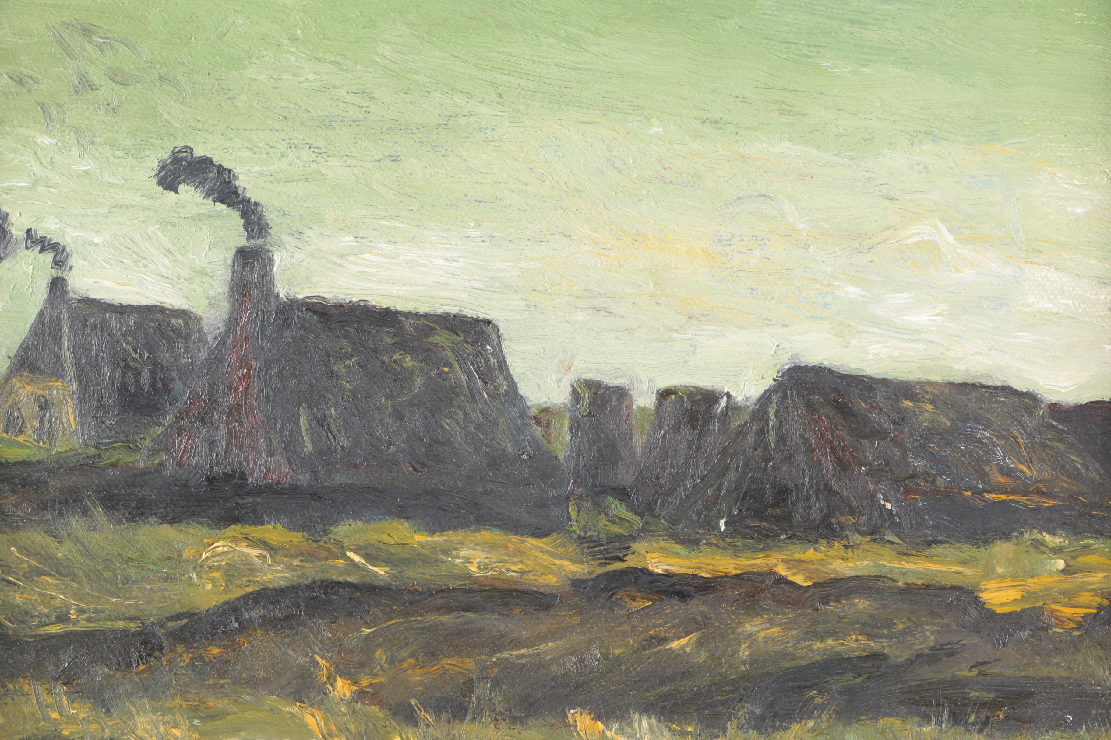 Oil Painting on Canvas After Vincent Van Gogh "Cottages"