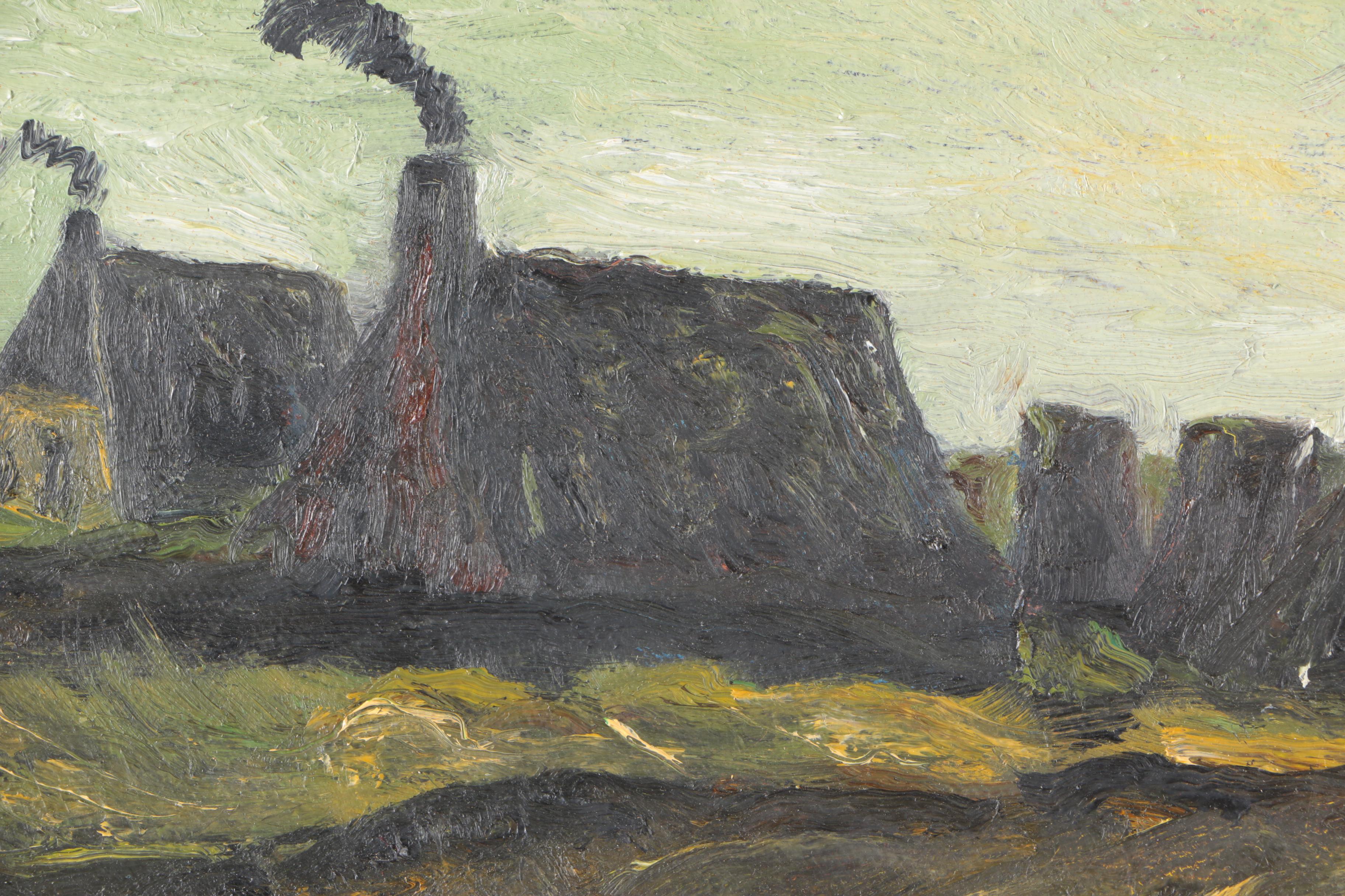 Oil Painting on Canvas After Vincent Van Gogh "Cottages"