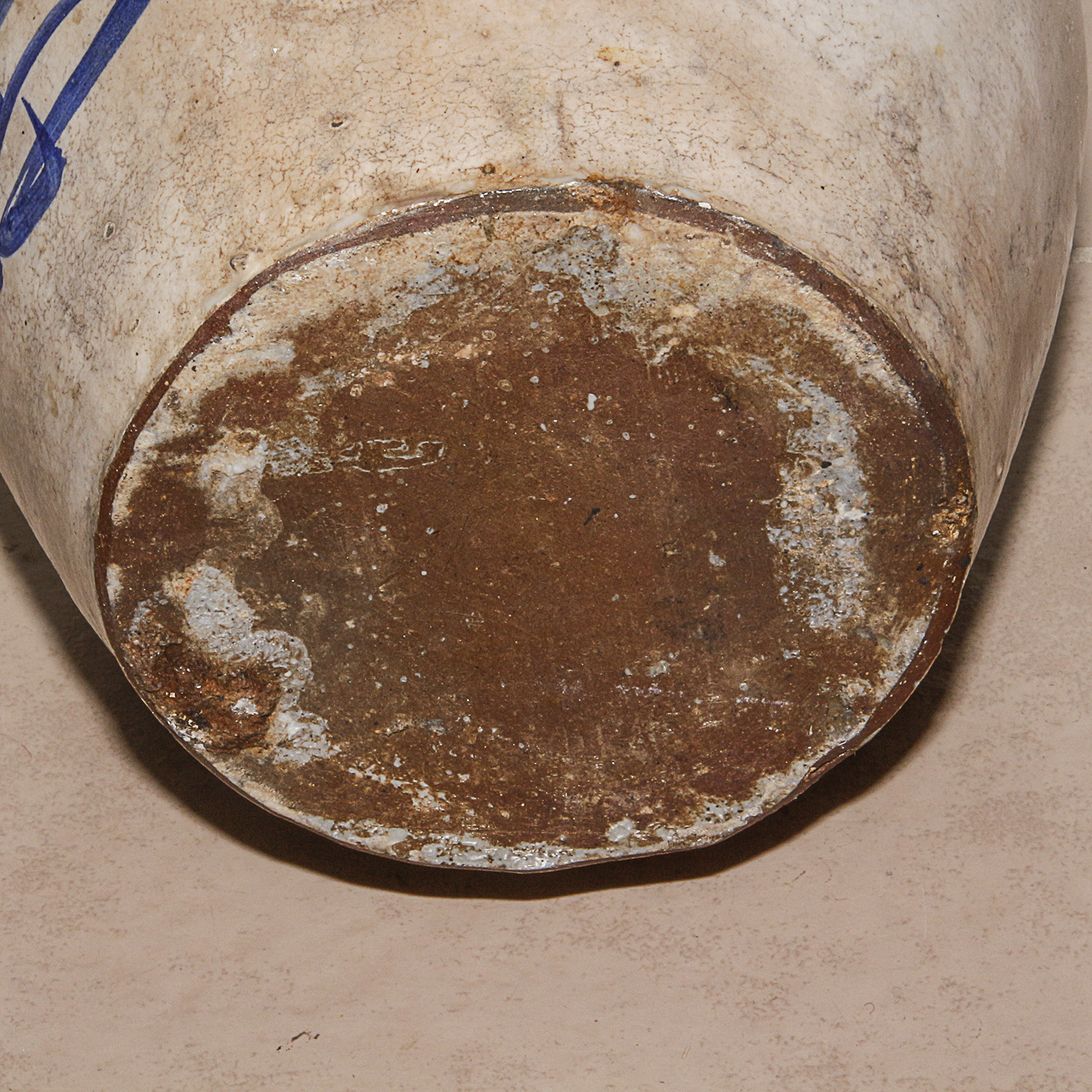 Japanese Stoneware Bottle Jug with Asian Inscription