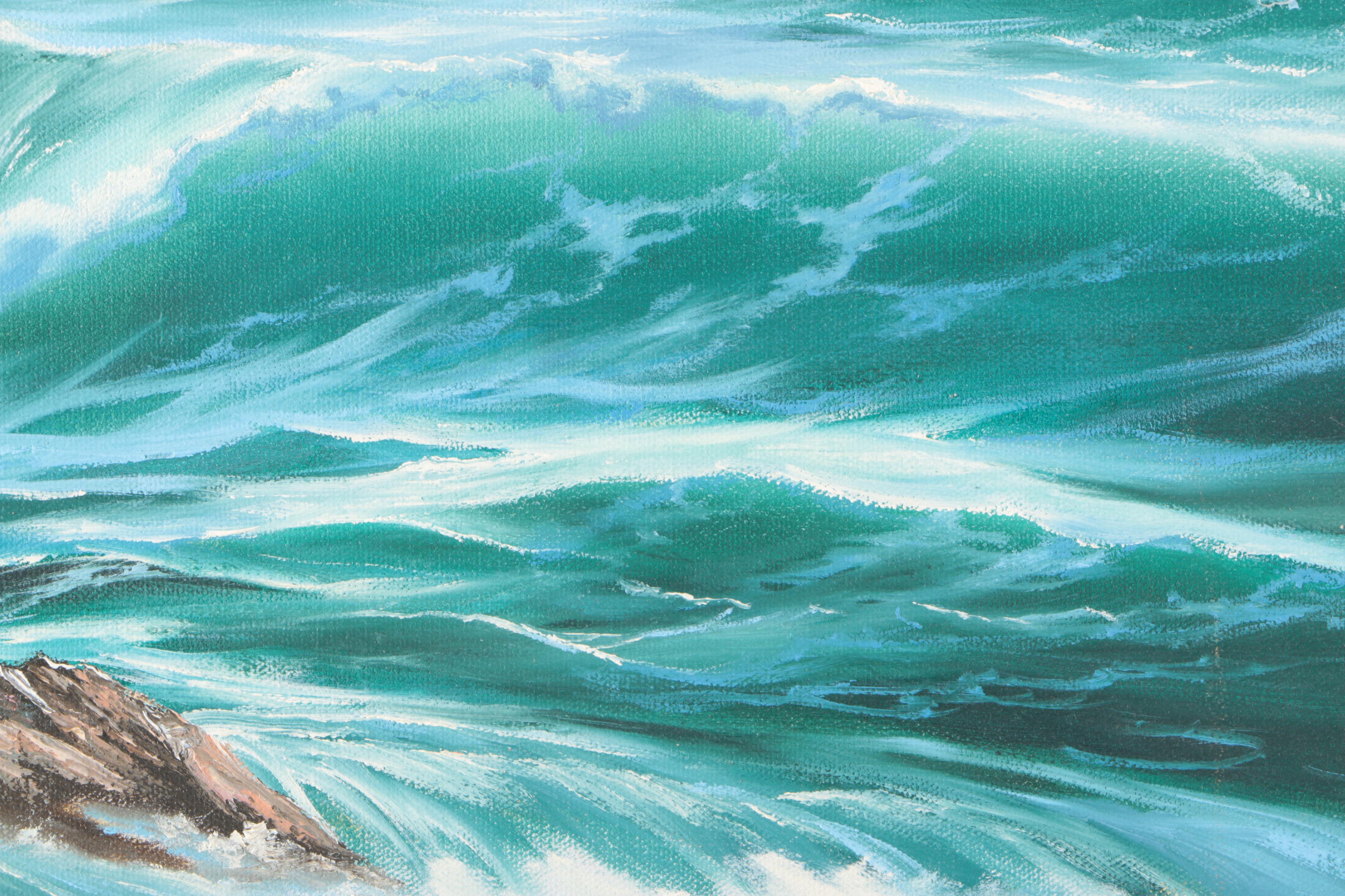 Elsie Parke Oil Painting on Canvas "Oregon Seacoast"