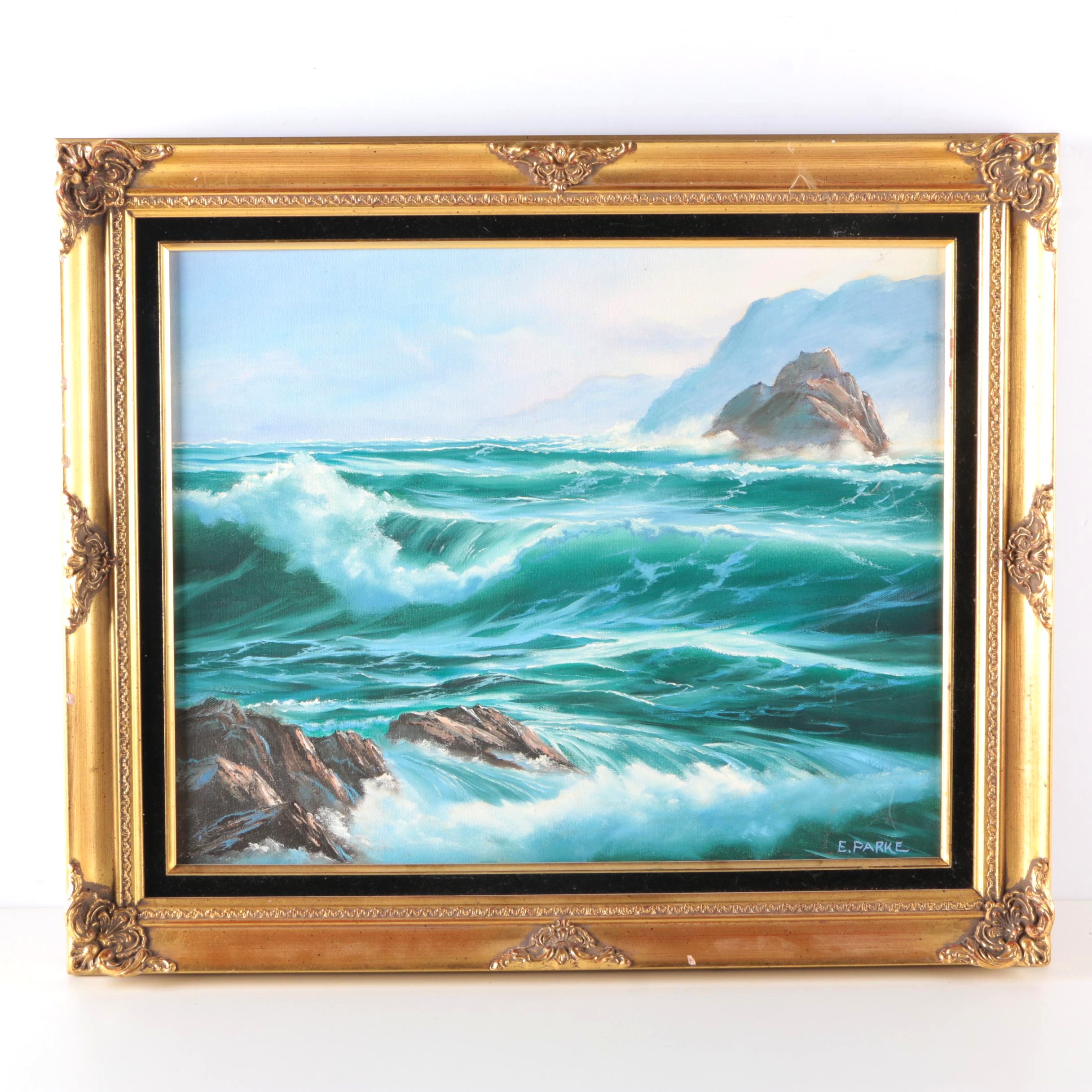 Elsie Parke Oil Painting on Canvas "Oregon Seacoast"