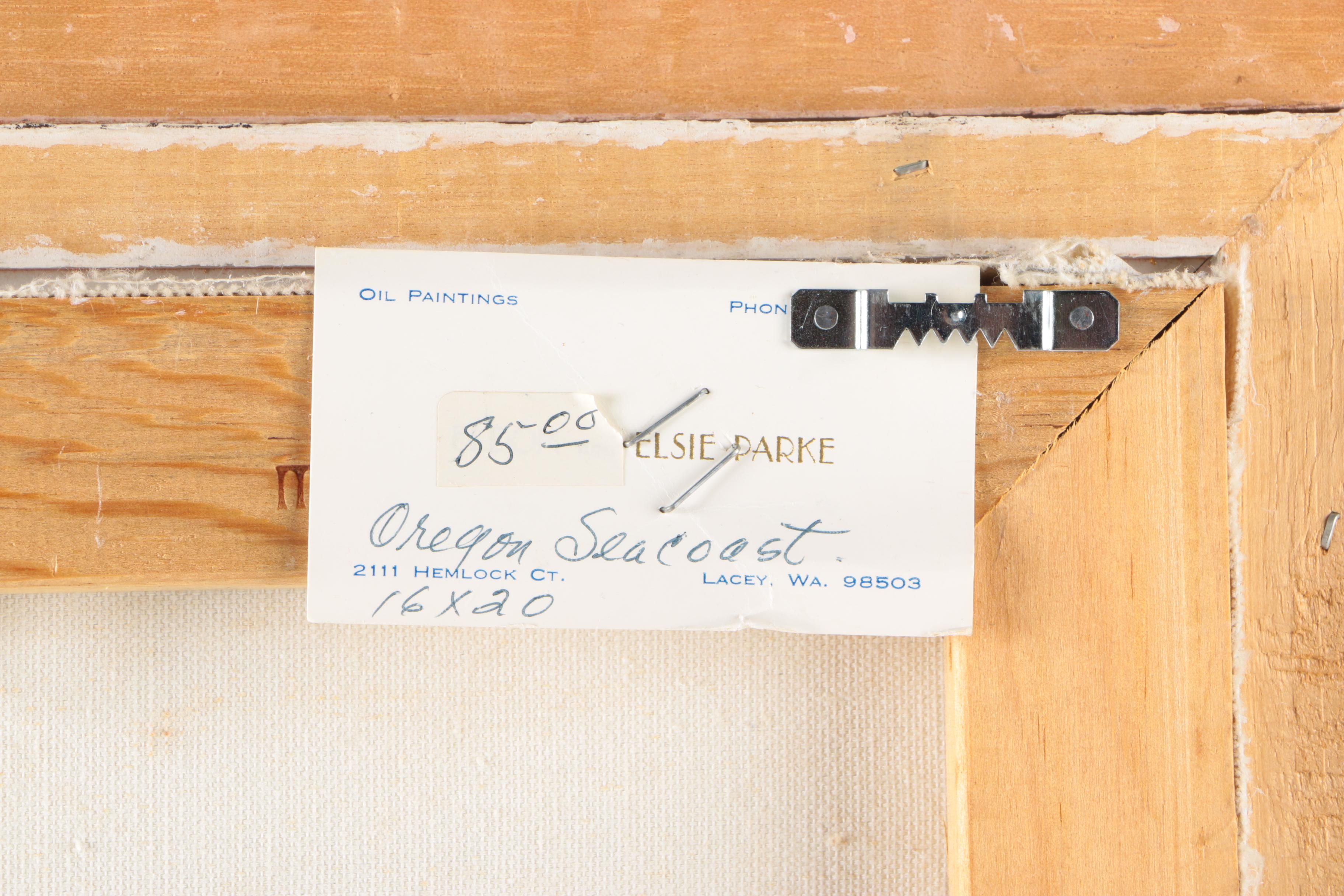 Elsie Parke Oil Painting on Canvas "Oregon Seacoast"