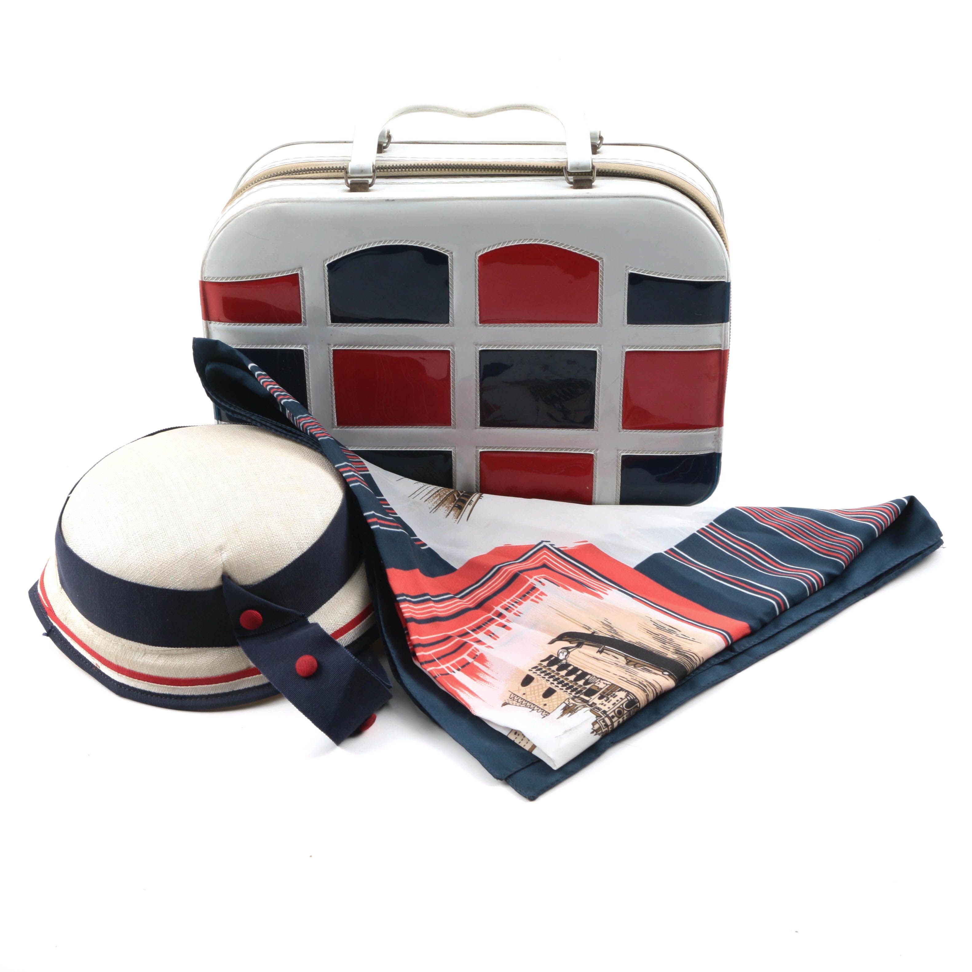 Collection of Vintage Red White and Blue Accessories