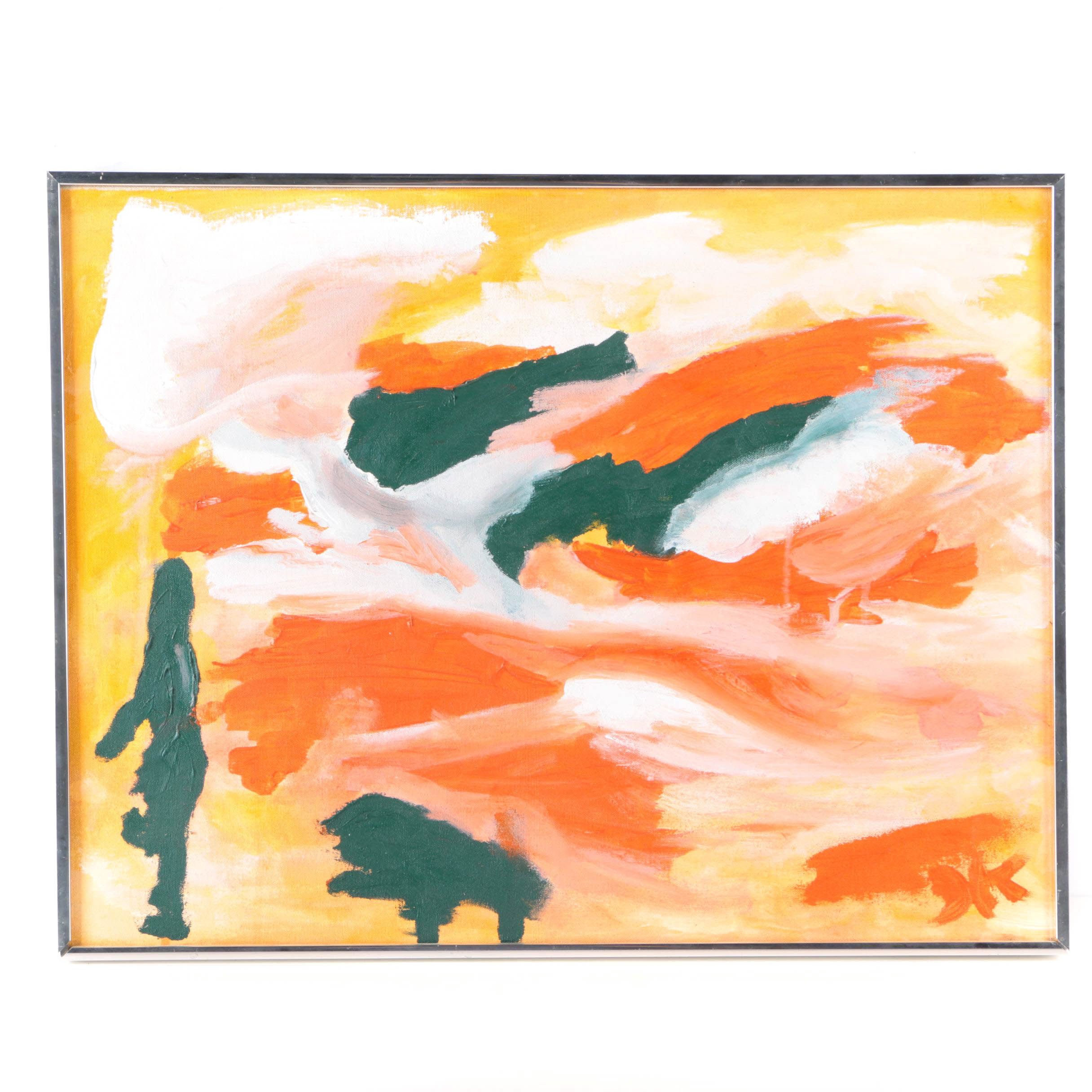 Abstract Acrylic on Canvas by Herta Kreis