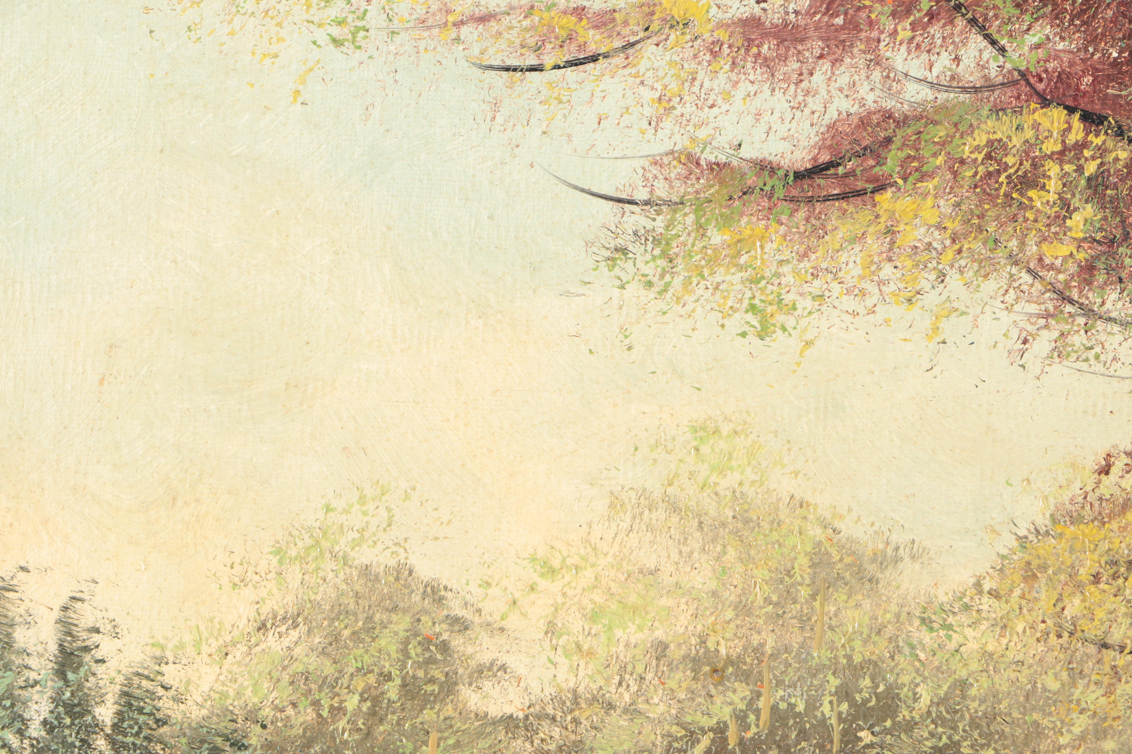 Signed Oil on Canvas Landscape Painting