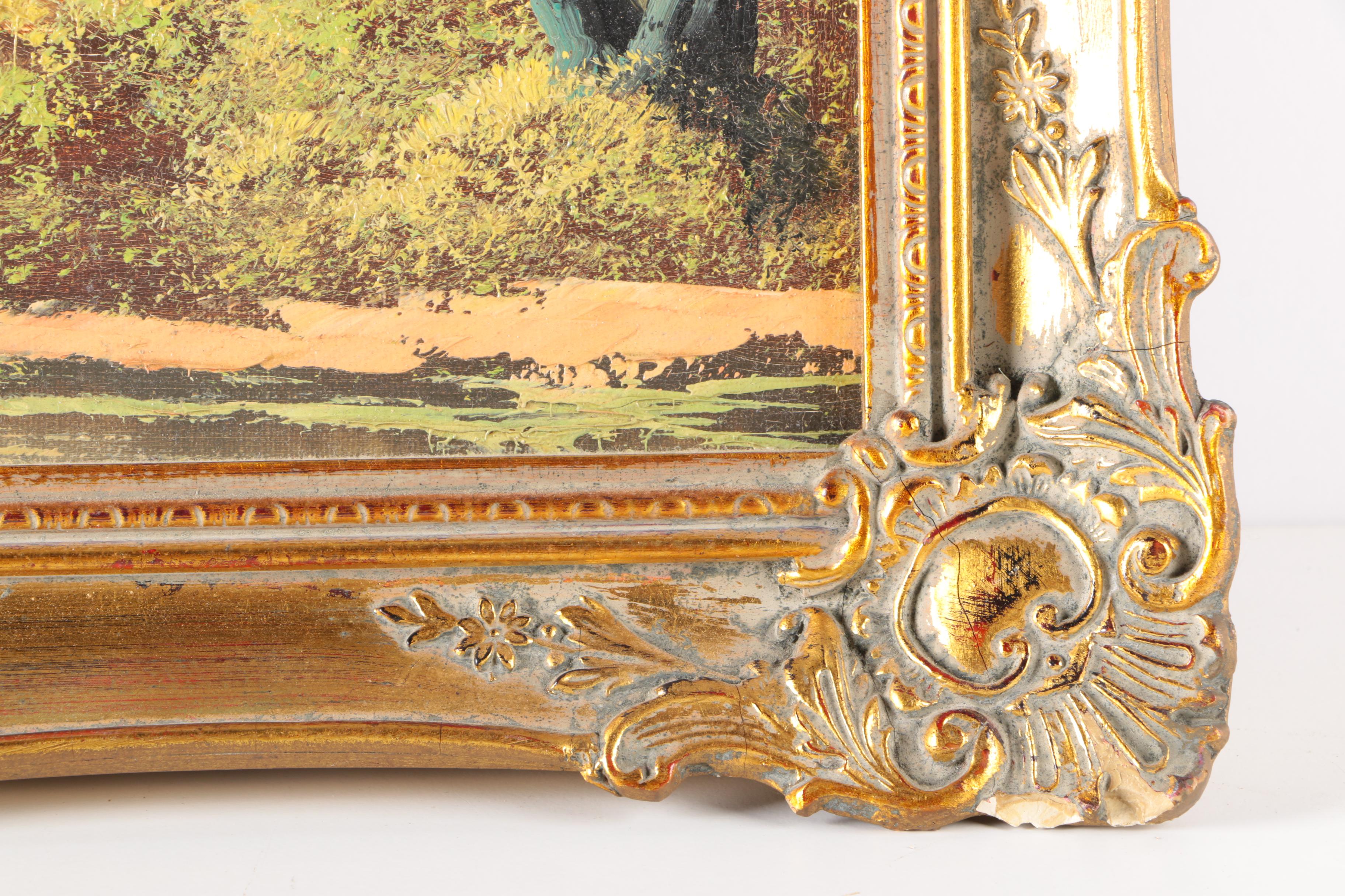 Signed Oil on Canvas Landscape Painting