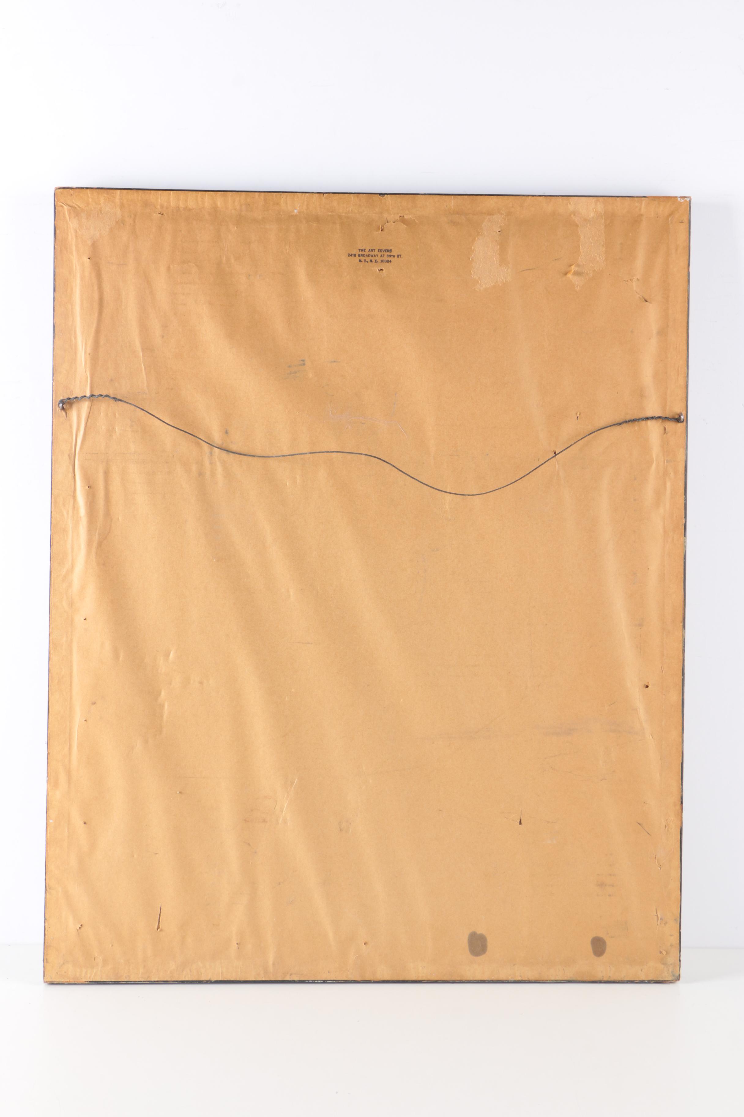 Vintage Signed Pastel on Paper Portrait of Man