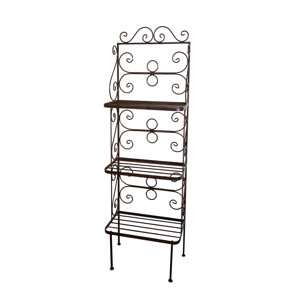 Scrolled Iron Baker's Rack