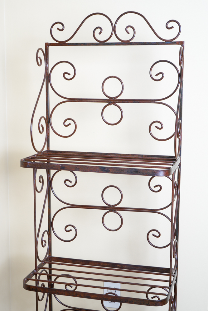 Scrolled Iron Baker's Rack