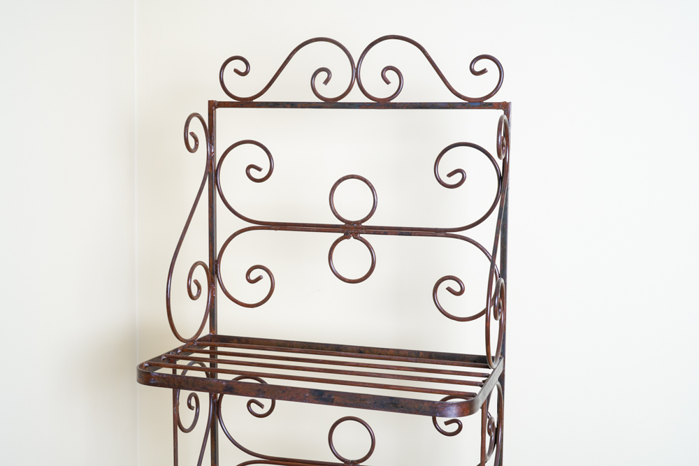 Scrolled Iron Baker's Rack