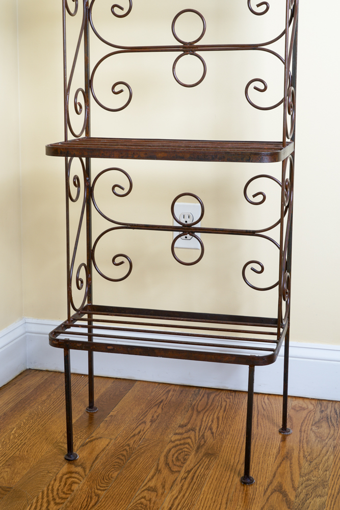 Scrolled Iron Baker's Rack