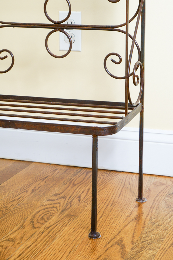 Scrolled Iron Baker's Rack