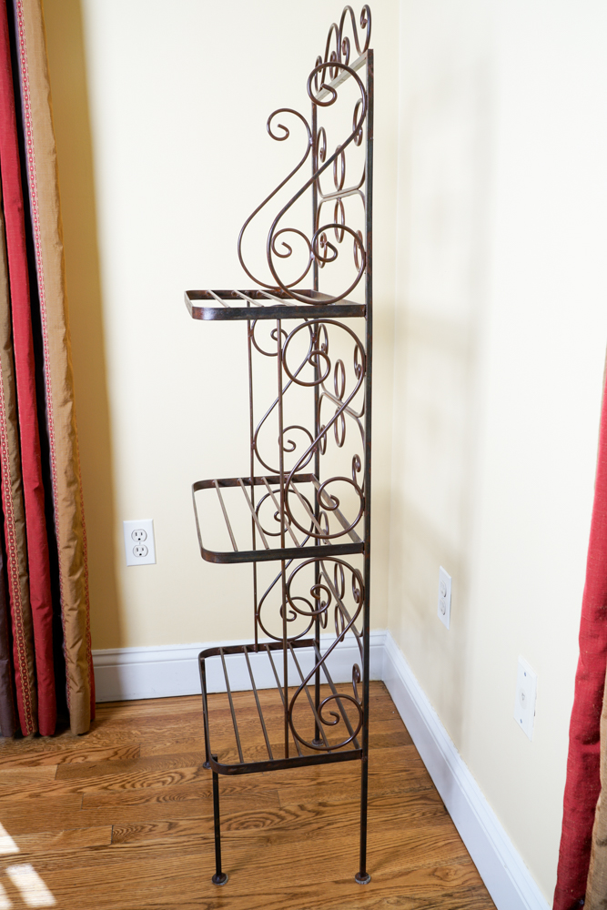 Scrolled Iron Baker's Rack
