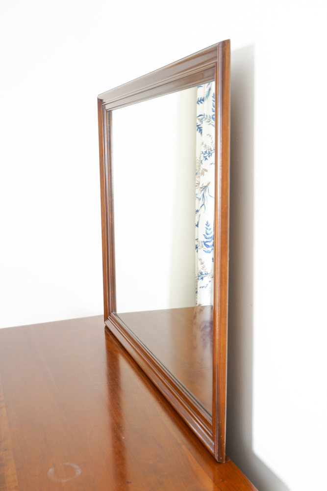 Ethan Allen Early American Solid Cherry Dresser and Mirror