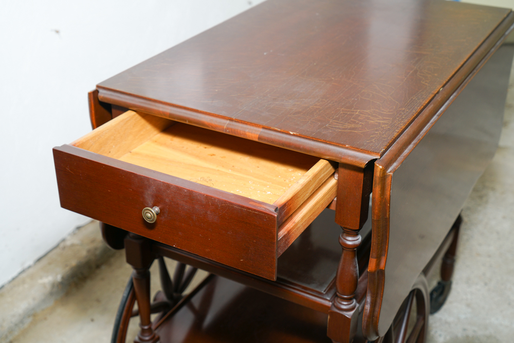 Vintage Imperial Mahogany Tea Cart