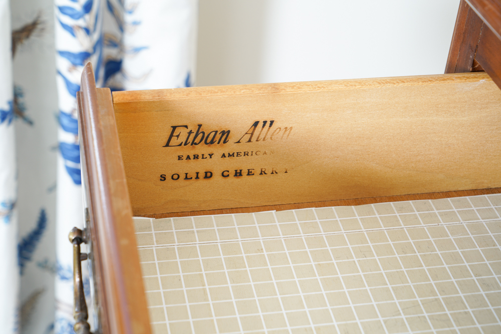 Ethan Allen Early American Solid Cherry Dresser and Mirror