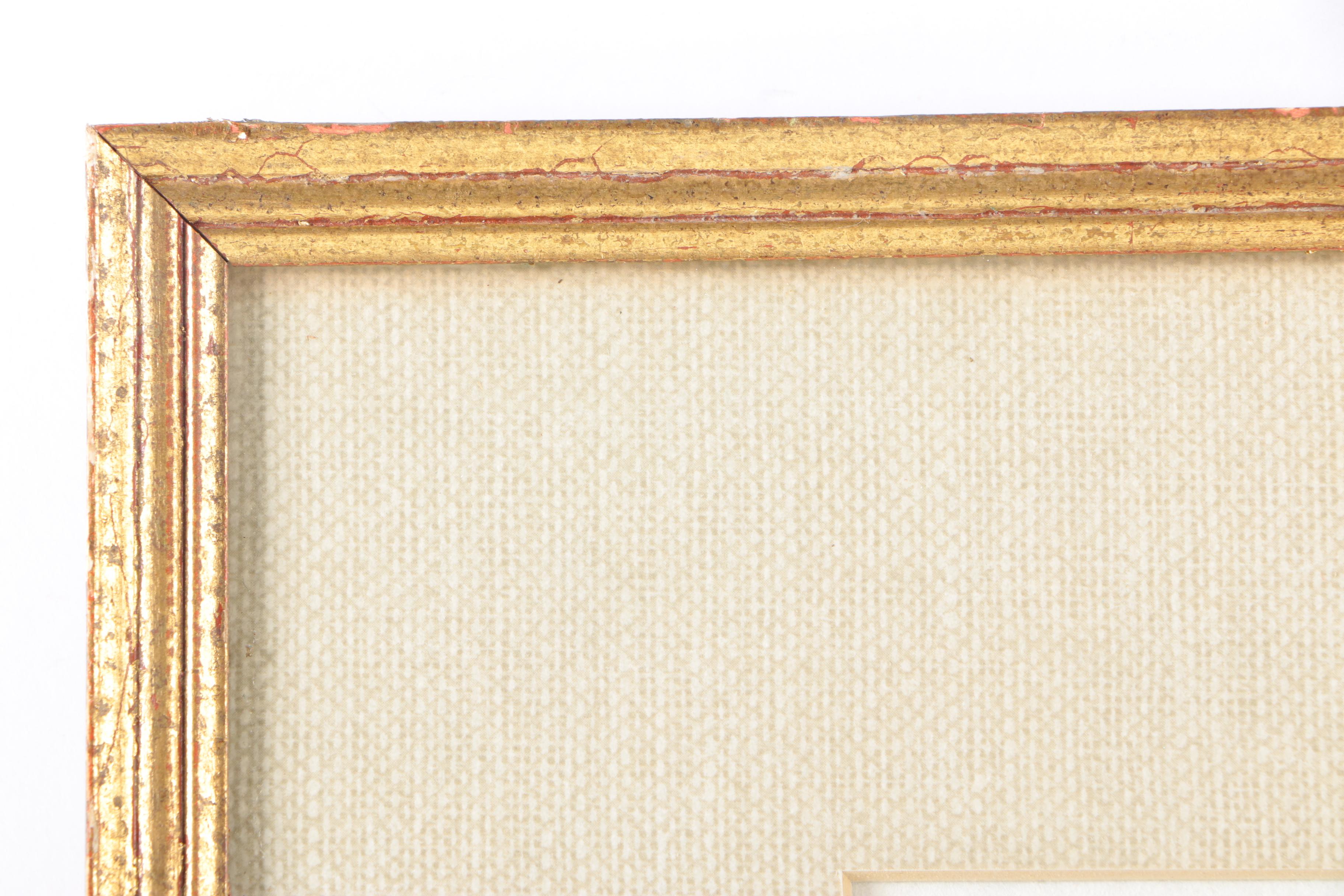 Marc Moon Watercolor Painting on Paper of Winter Landscape