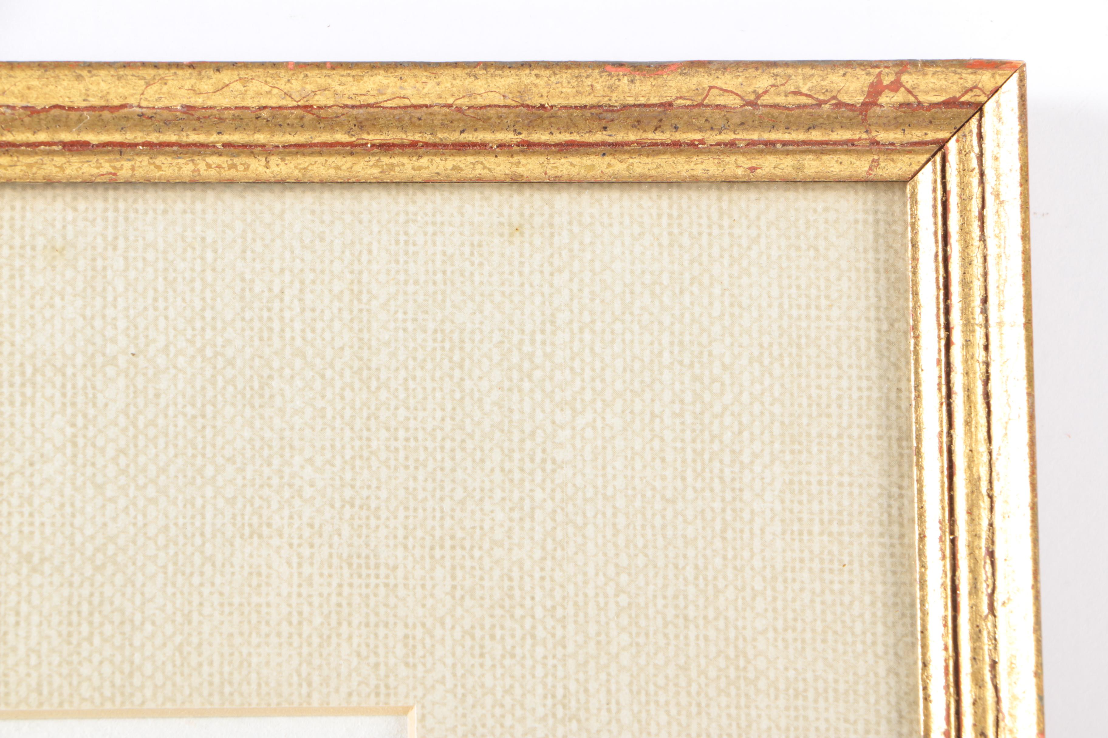 Marc Moon Watercolor Painting on Paper of Winter Landscape