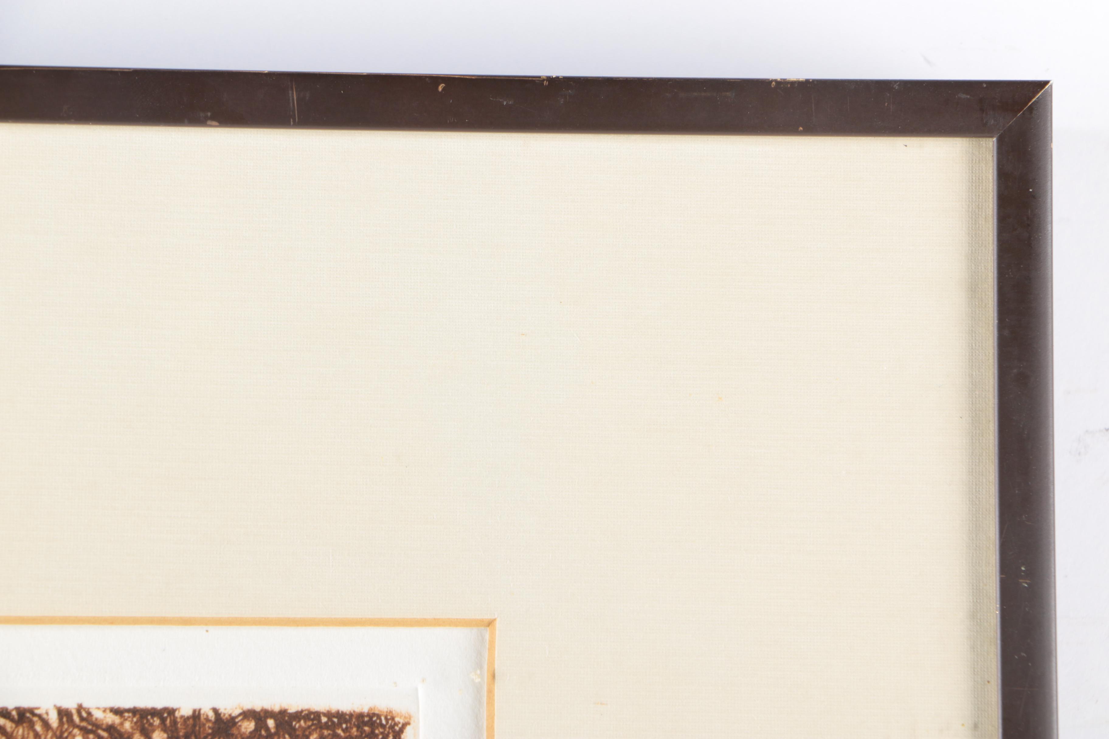 Joy Jerviss Limited Edition Hand Colored Etching "Flower Cart"