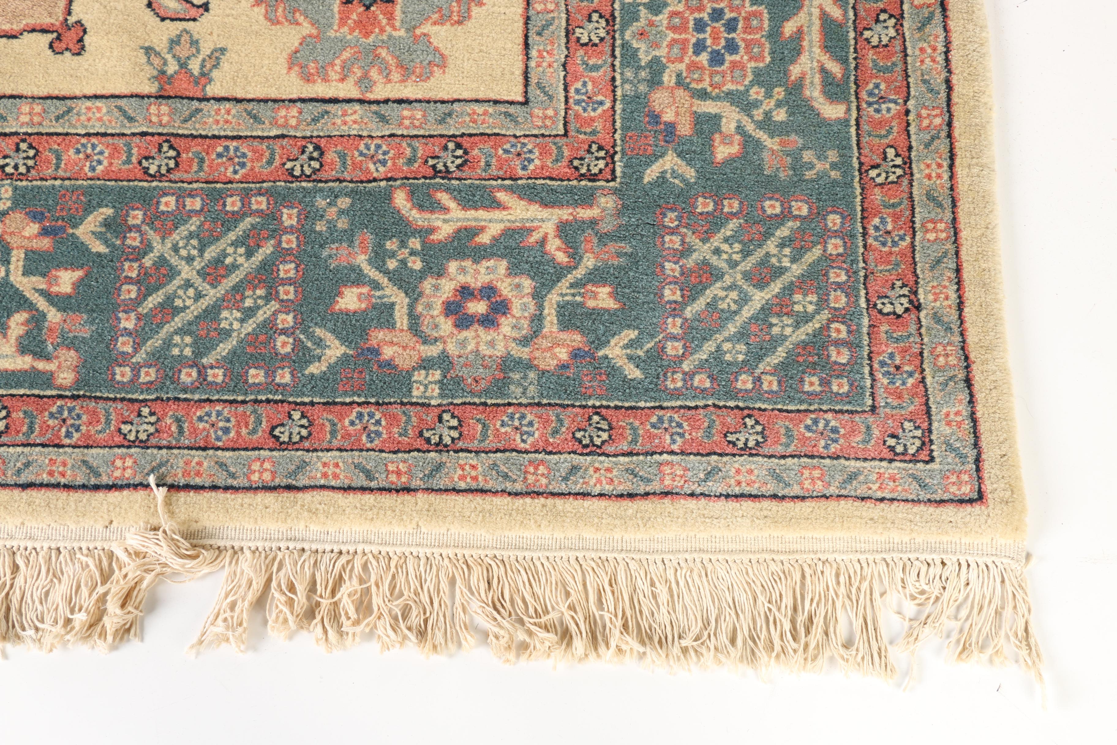 Hand-Knotted Sino-Oushak Area Rug