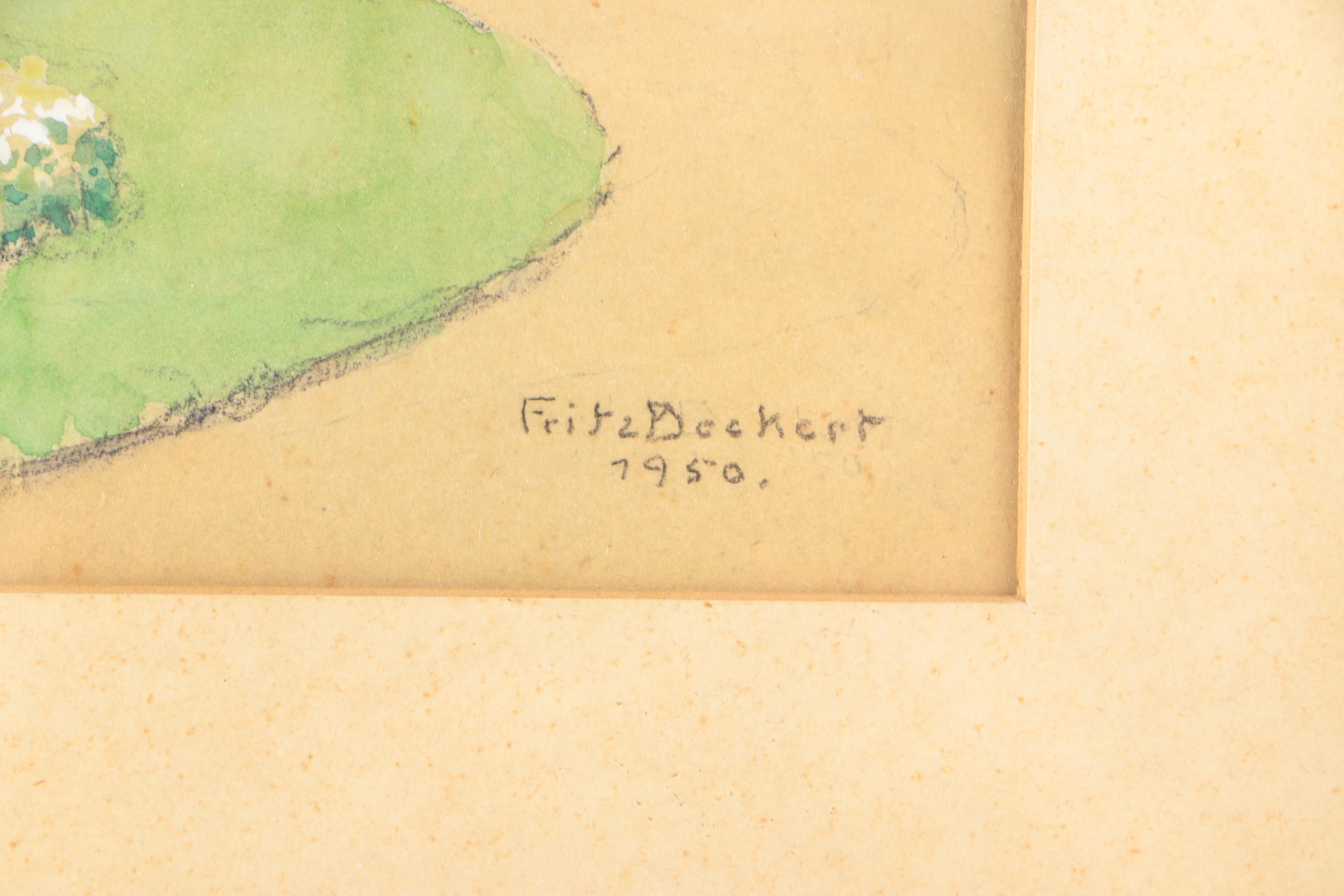 Fritz Dockert Watercolor and Gouache on Paper of Architecture