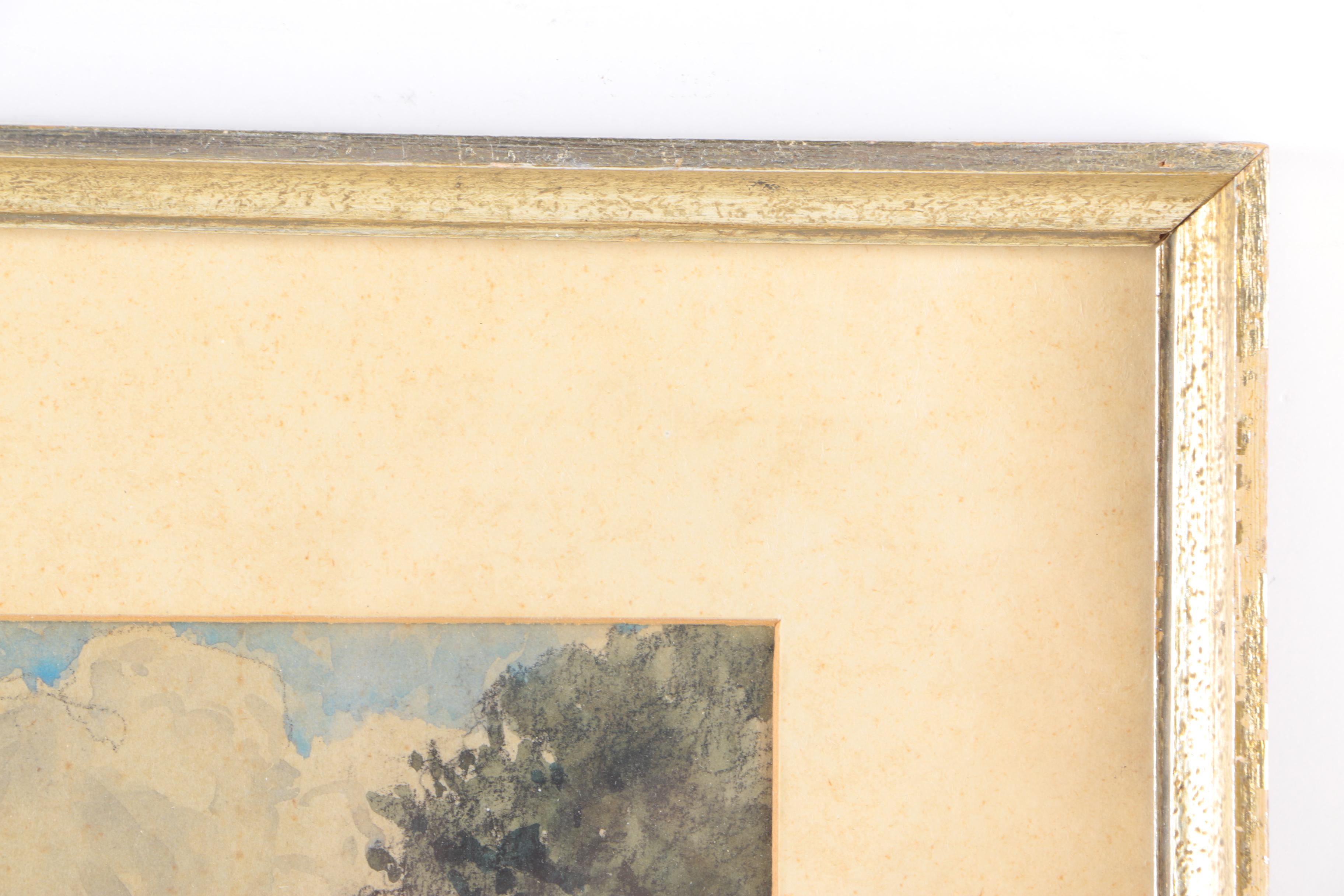 Fritz Dockert Watercolor and Gouache on Paper of Architecture