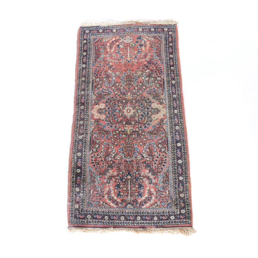 Hand-Knotted Sarouk Style Accent Rug