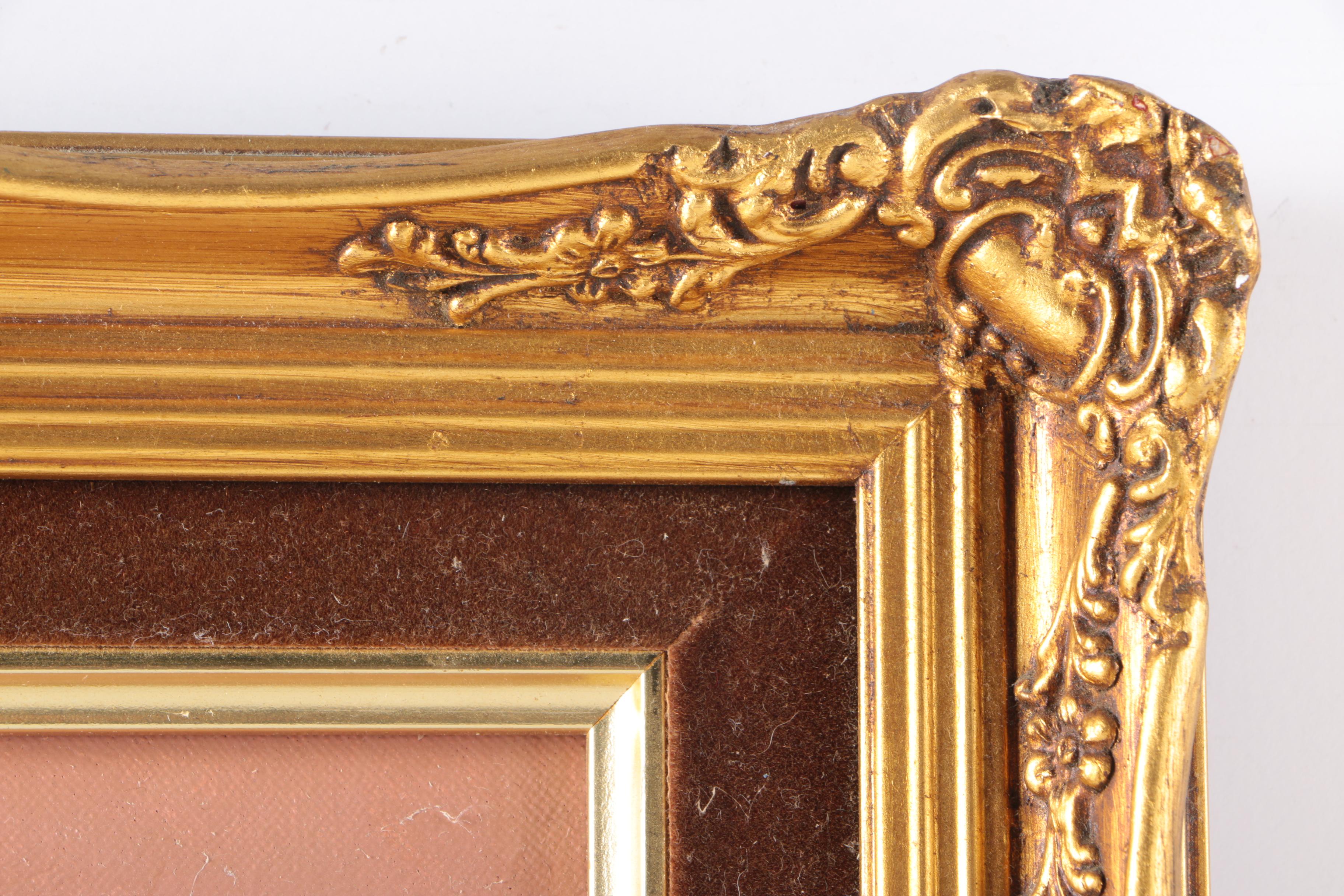 Framed Original Floral Oil Paintings on Canvas