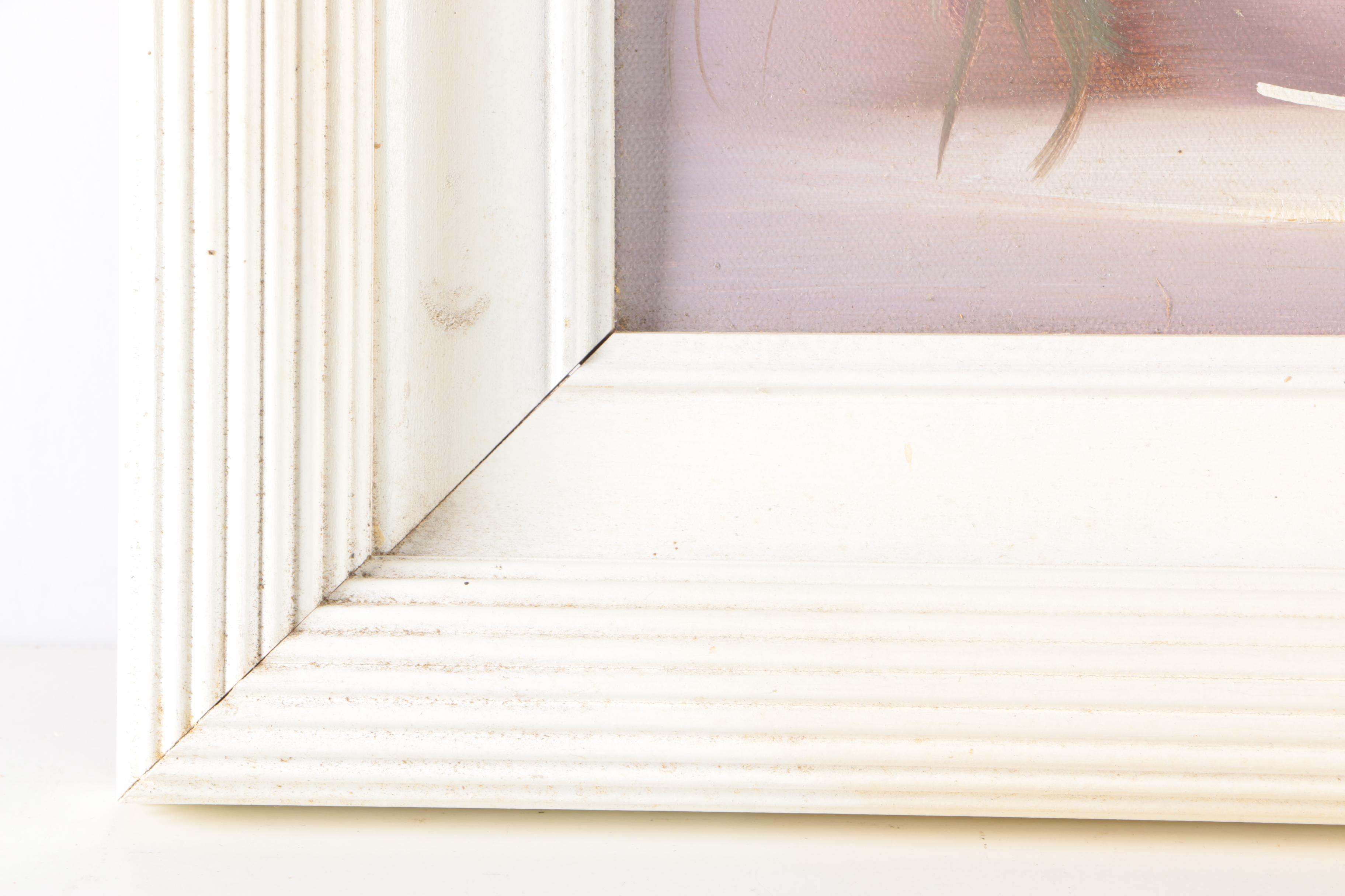 Framed Original Floral Oil Paintings on Canvas