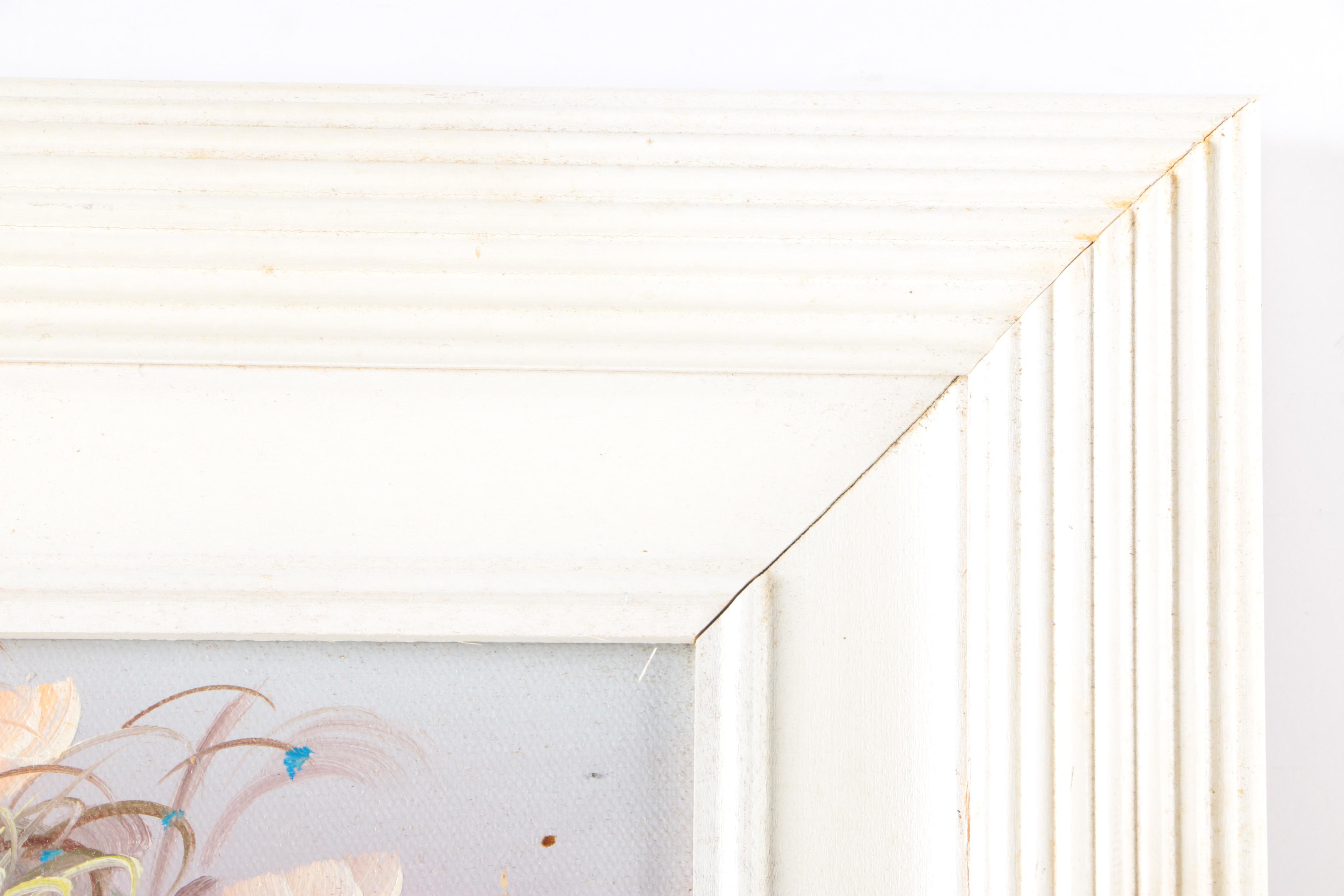 Framed Original Floral Oil Paintings on Canvas