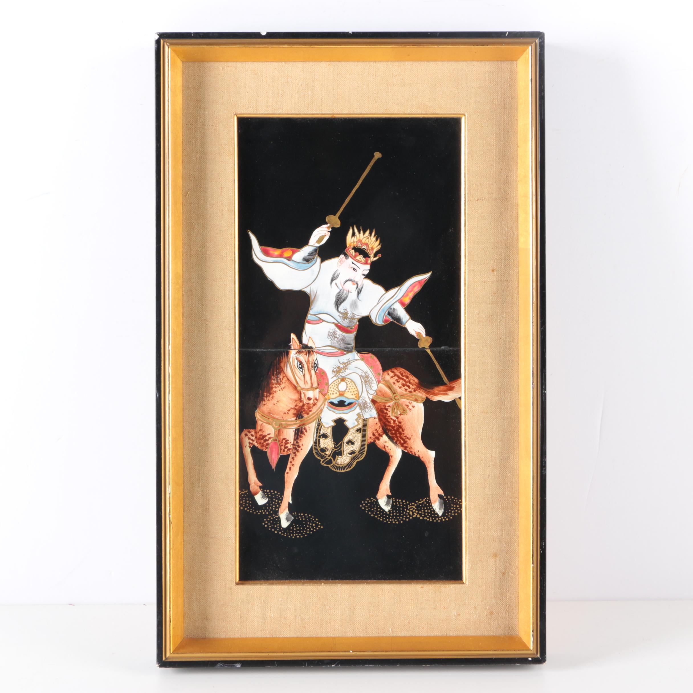 Lenwile Ardalt Hand Painted Tiles of Man on Horseback