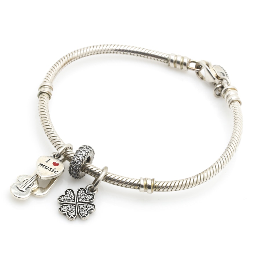 Pandora Sterling Silver Assorted Charm Bracelet