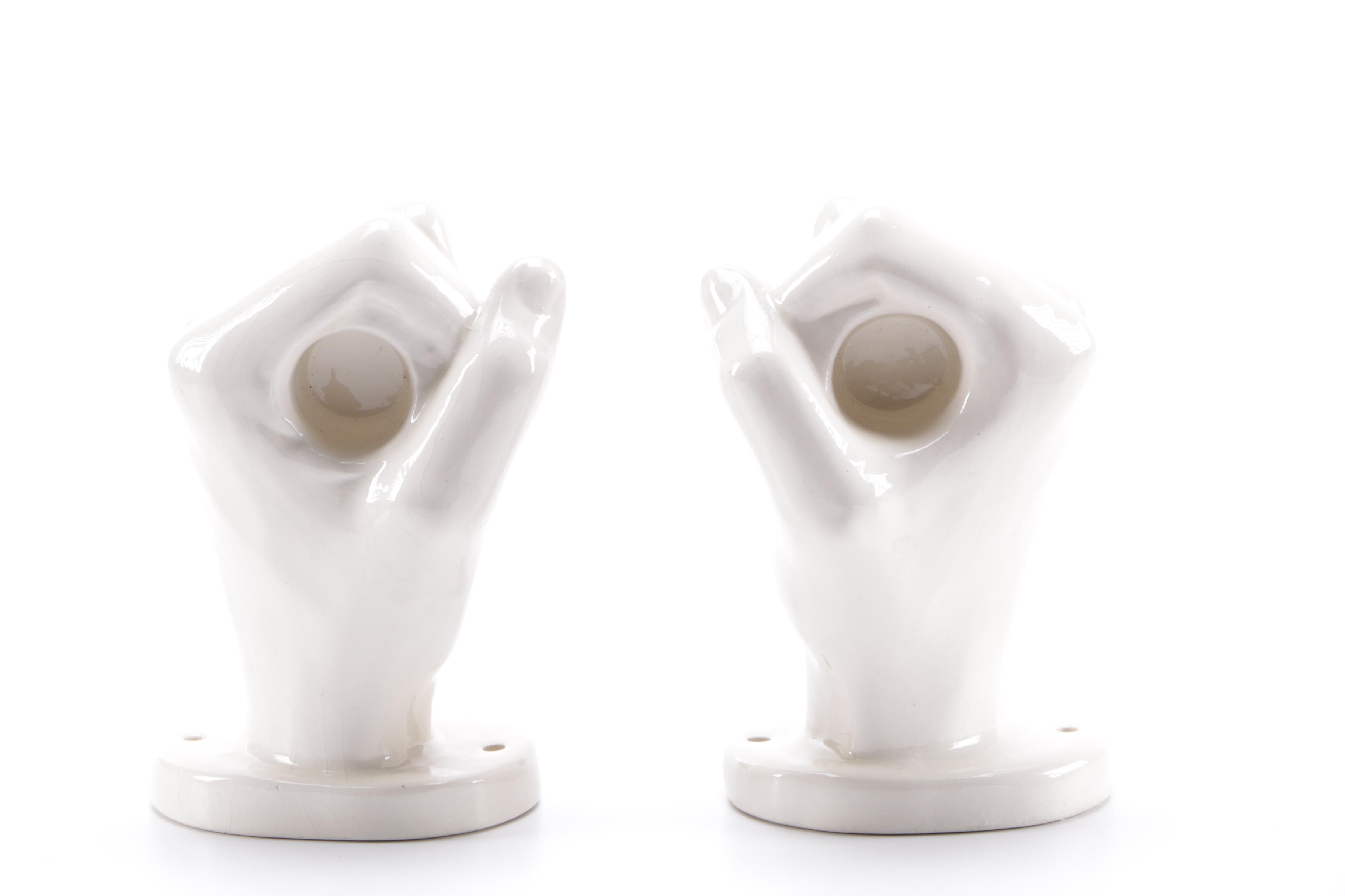 Vintage Ceramic Face and Hand Themed Wall Art